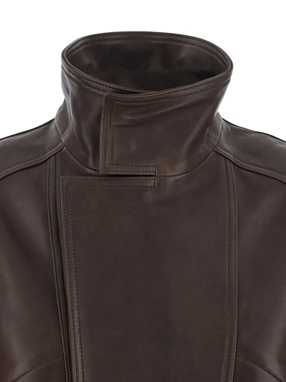 Nour Hammour Ariste Leather Jacket In Brown