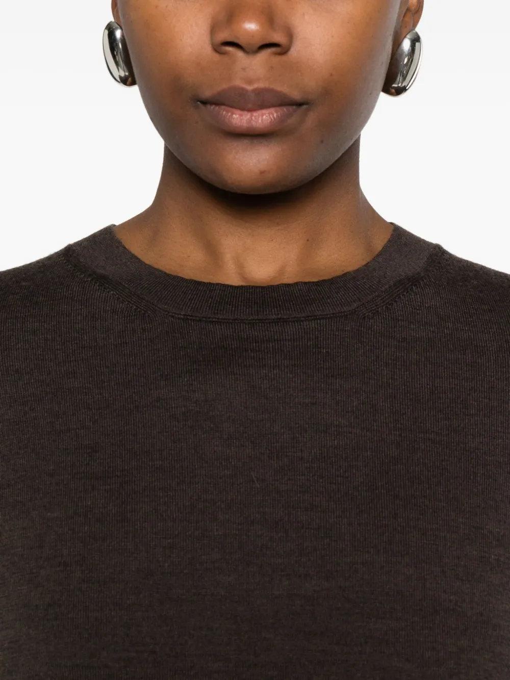 Khaite Round-neck Sweater In Brown
