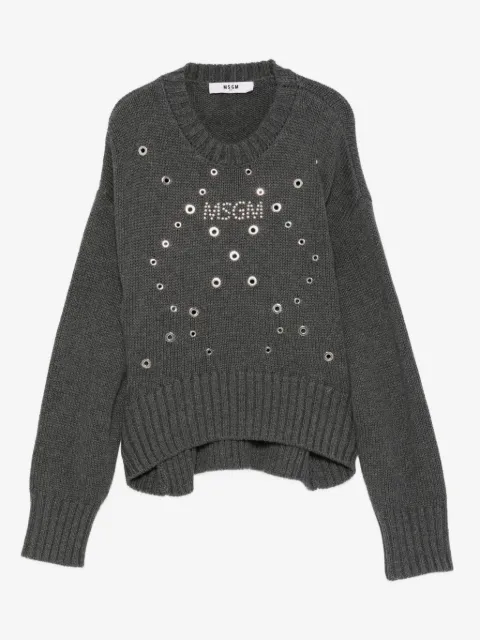 MSGM Kids eyelet-embellished jumper