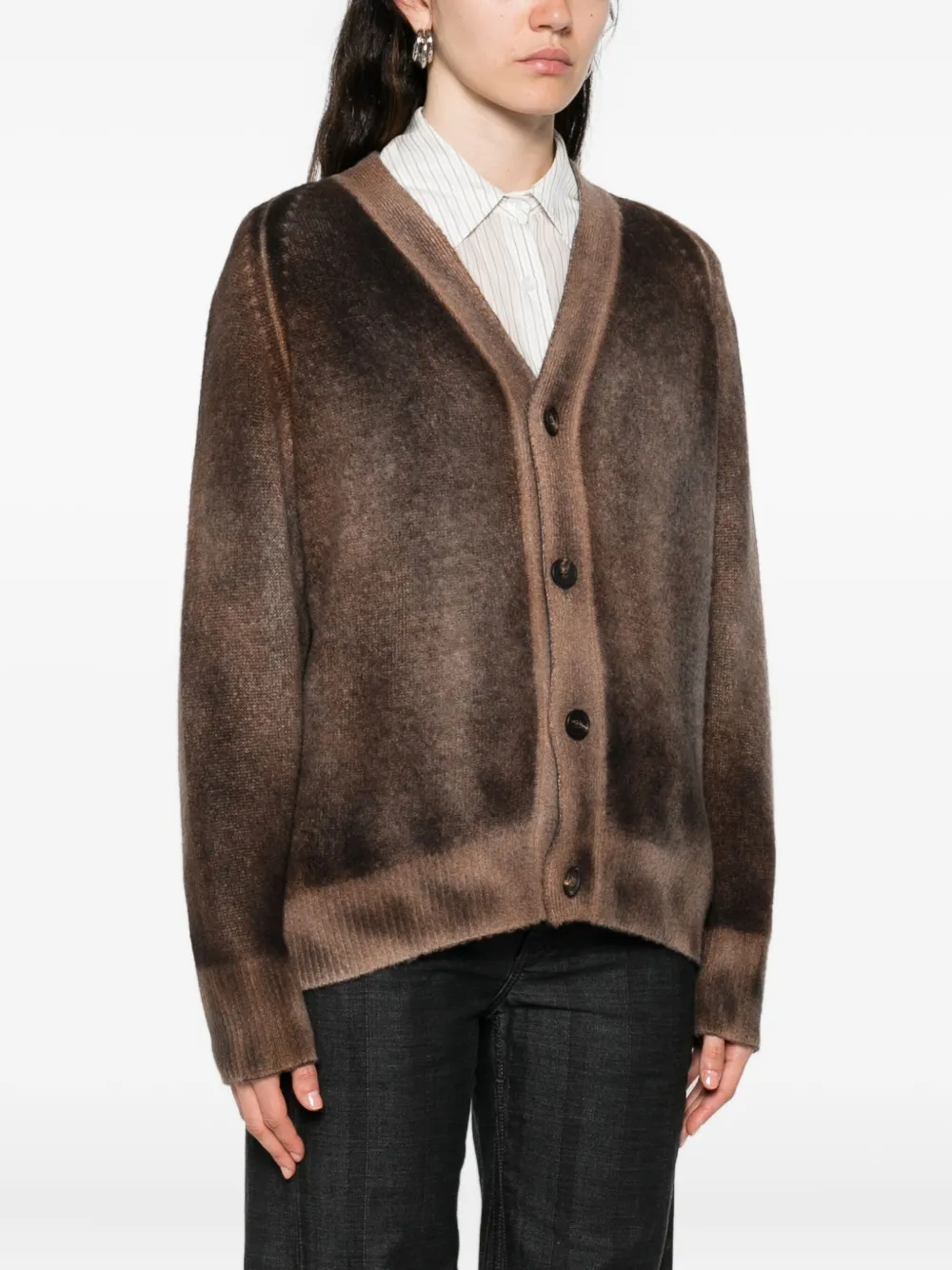 Avant Toi Vest van zijdeblend Bruin