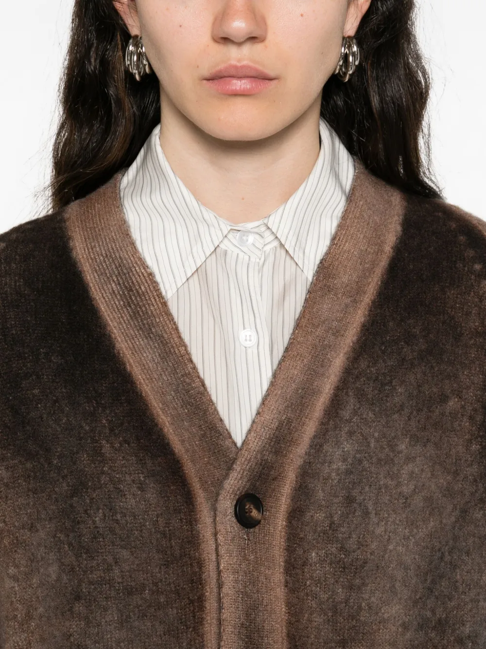 Avant Toi Vest van zijdeblend Bruin