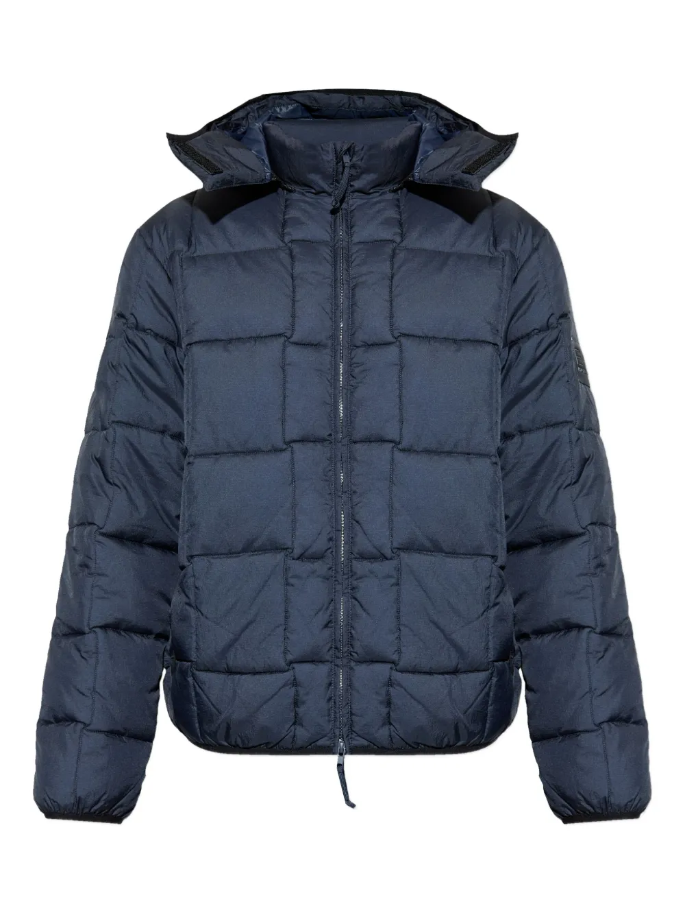 Ea7 Hooded Padded Jacket In Blue