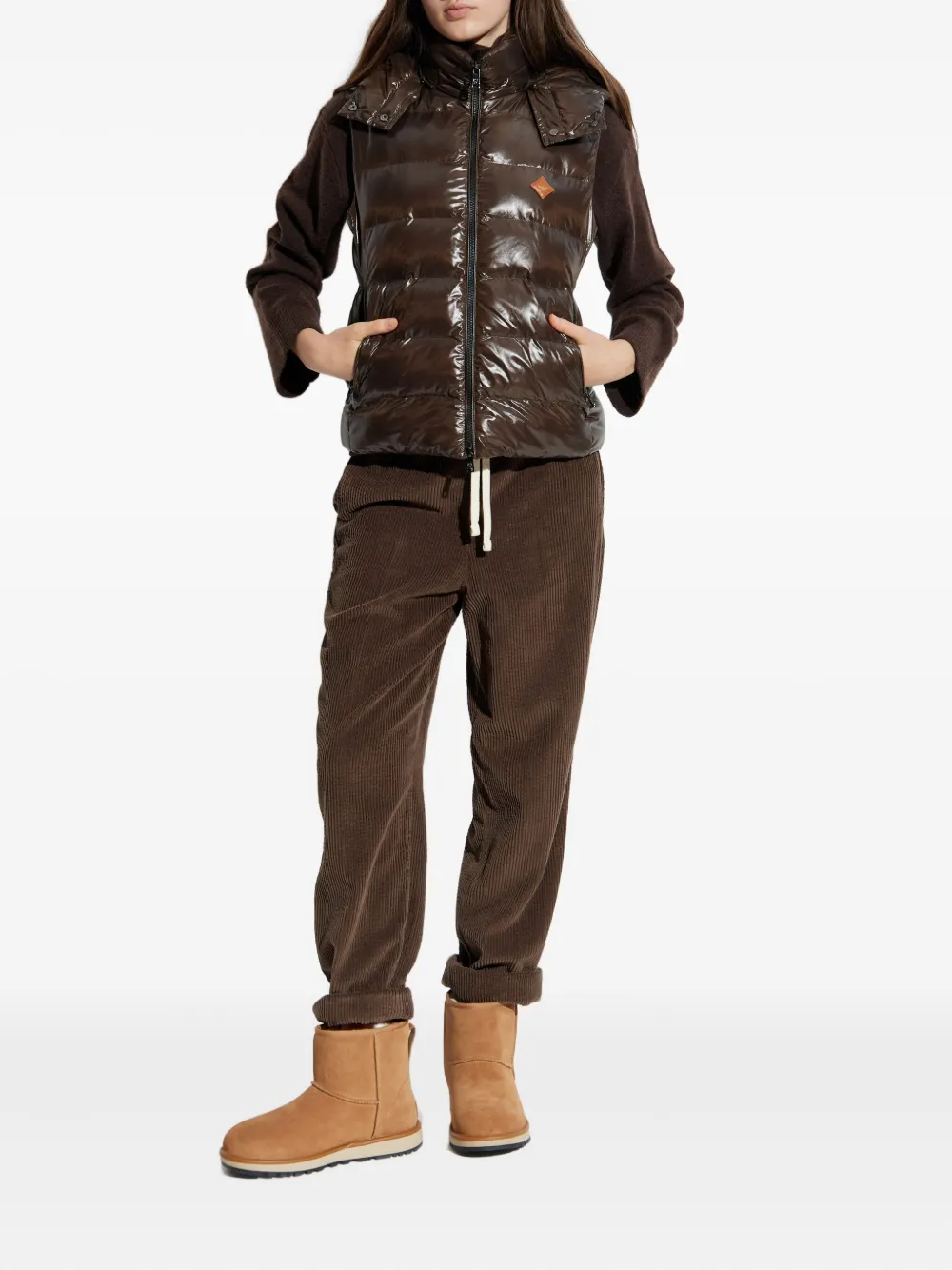 American Vintage Corduroy Drawstring Trousers In Brown