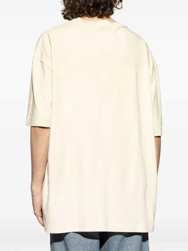 Maison Margiela logo-embroidered T-shirt | Neutrals | FARFETCH RO