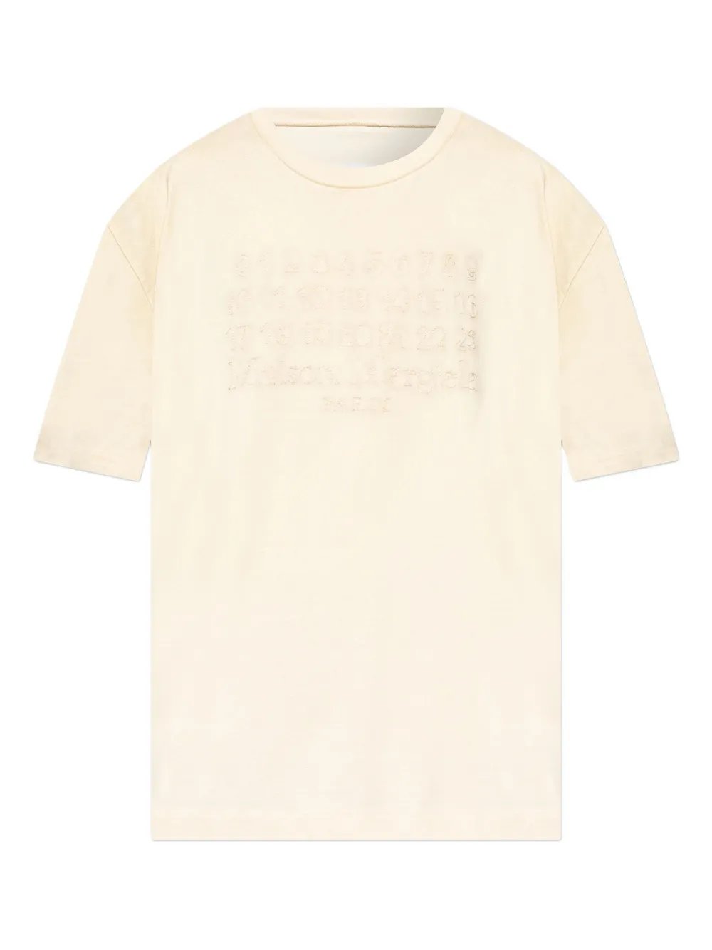 Maison Margiela logo-embroidered T-shirt | Neutrals | Image 1