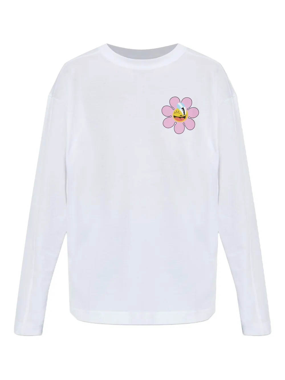 Marc Jacobs X Hattie Stewart Flower Graphic Long-sleeved Top In White