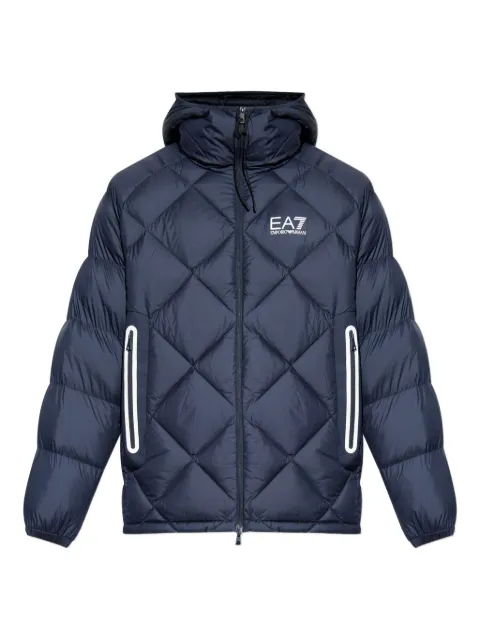 Ea7 Emporio Armani diamond-quilted hooded jacket