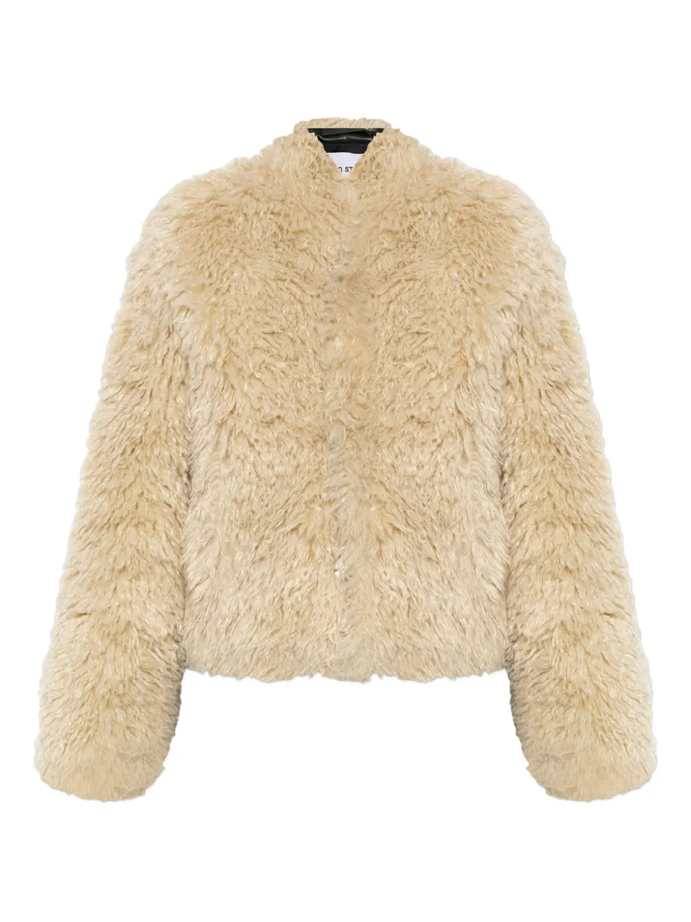 STAND STUDIO long-sleeved faux-fur jacket | Neutrals | Image 1