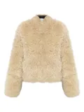 STAND STUDIO long-sleeved faux-fur jacket - Neutrals
