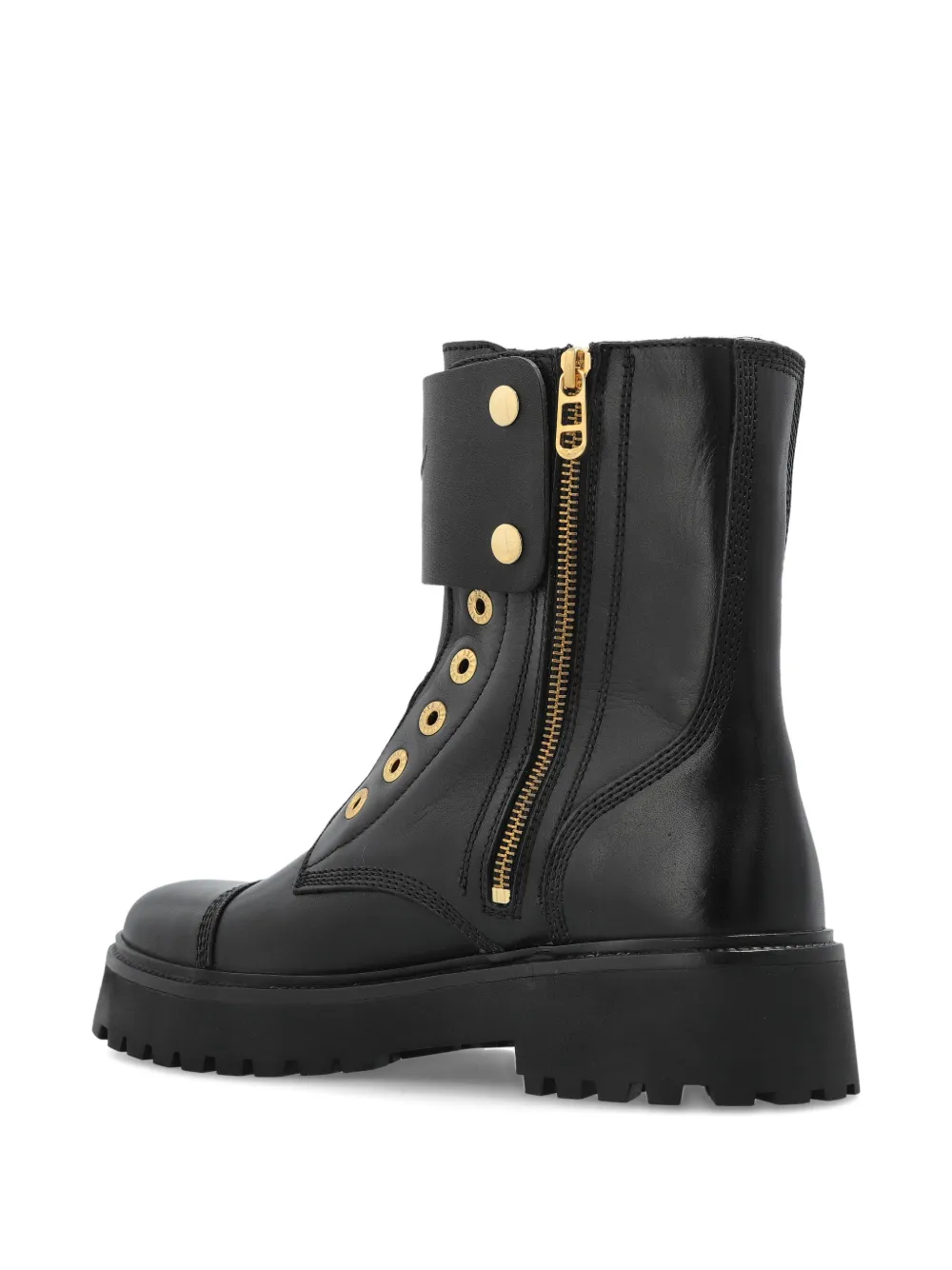 Zadig&Voltaire Leren bikerlaarzen Zwart