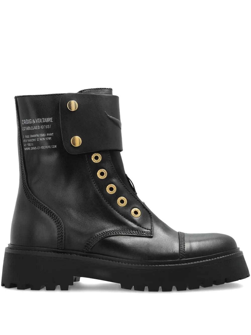 Zadig Voltaire Leather Biker Boots Black FARFETCH PL