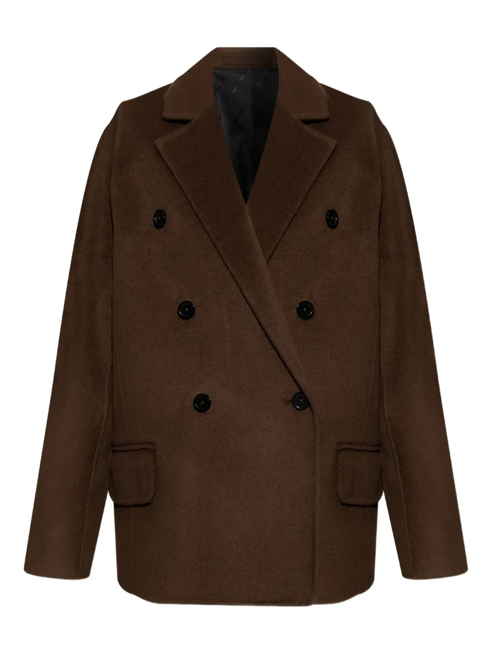 Stand Studio Wool-blend Double-breasted Jacket In Brown