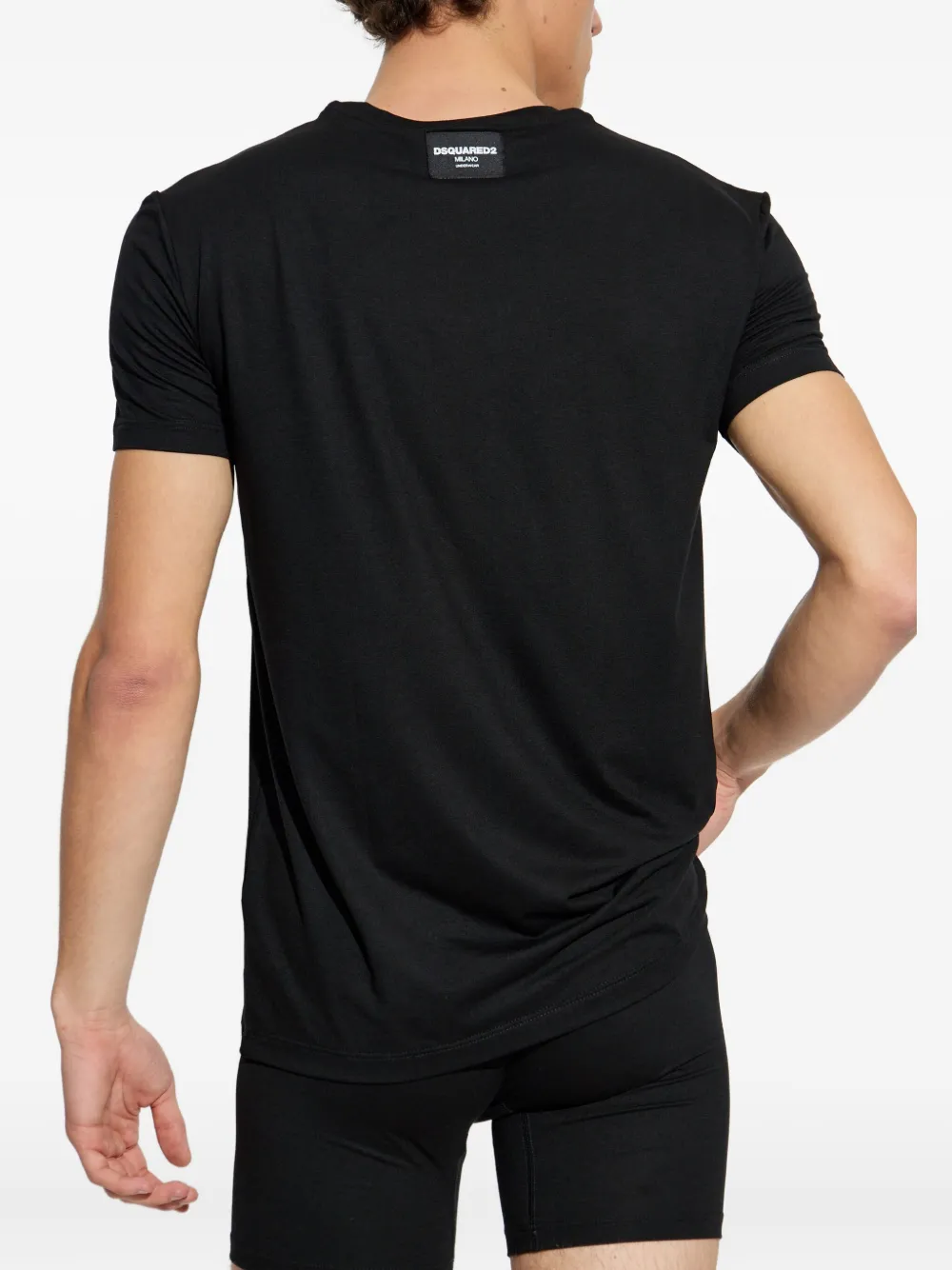 DSQUARED2 logo-patch T-shirt - Zwart
