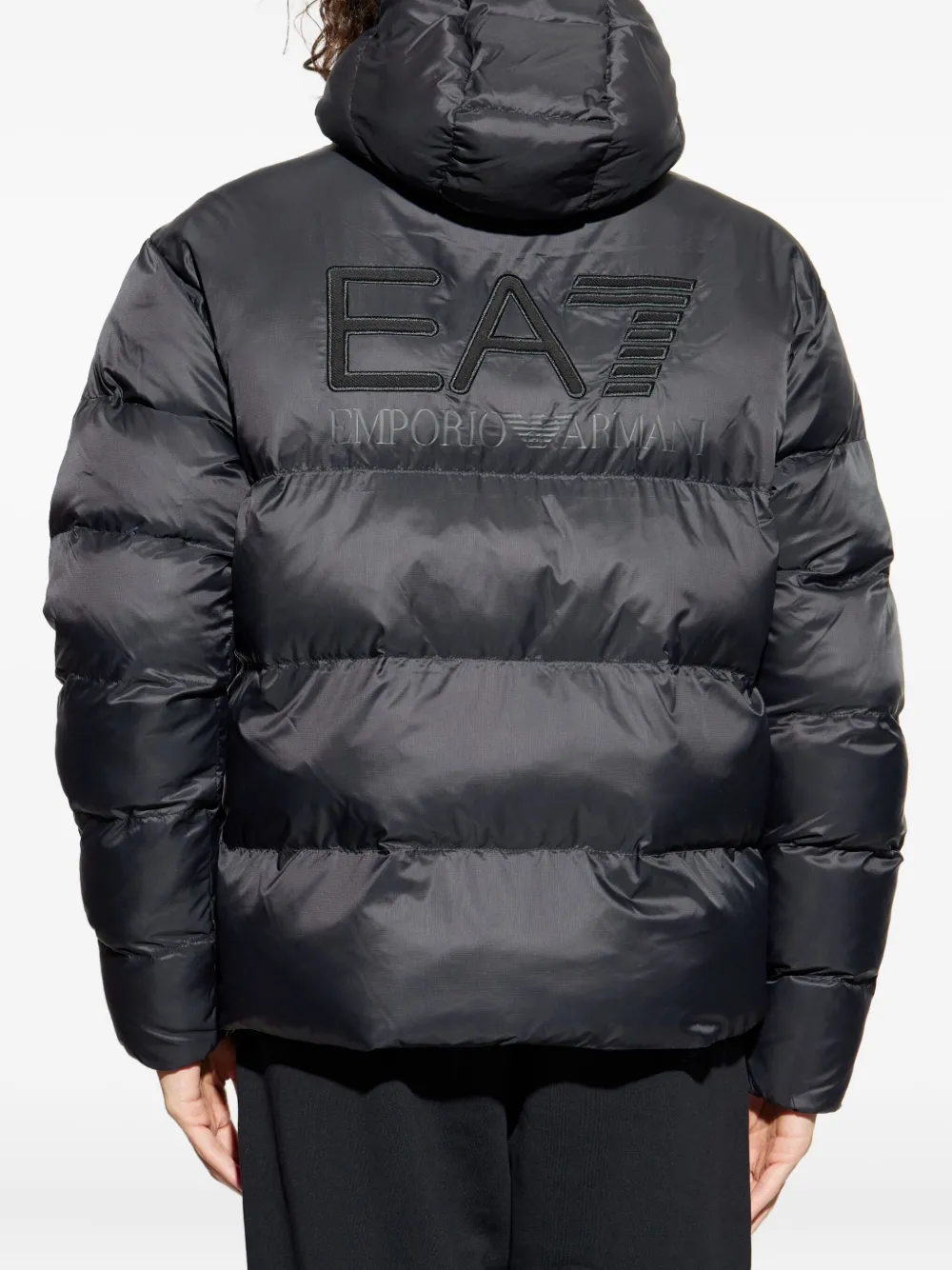 Ea7 Emporio Armani Jack met capuchon en logo Zwart