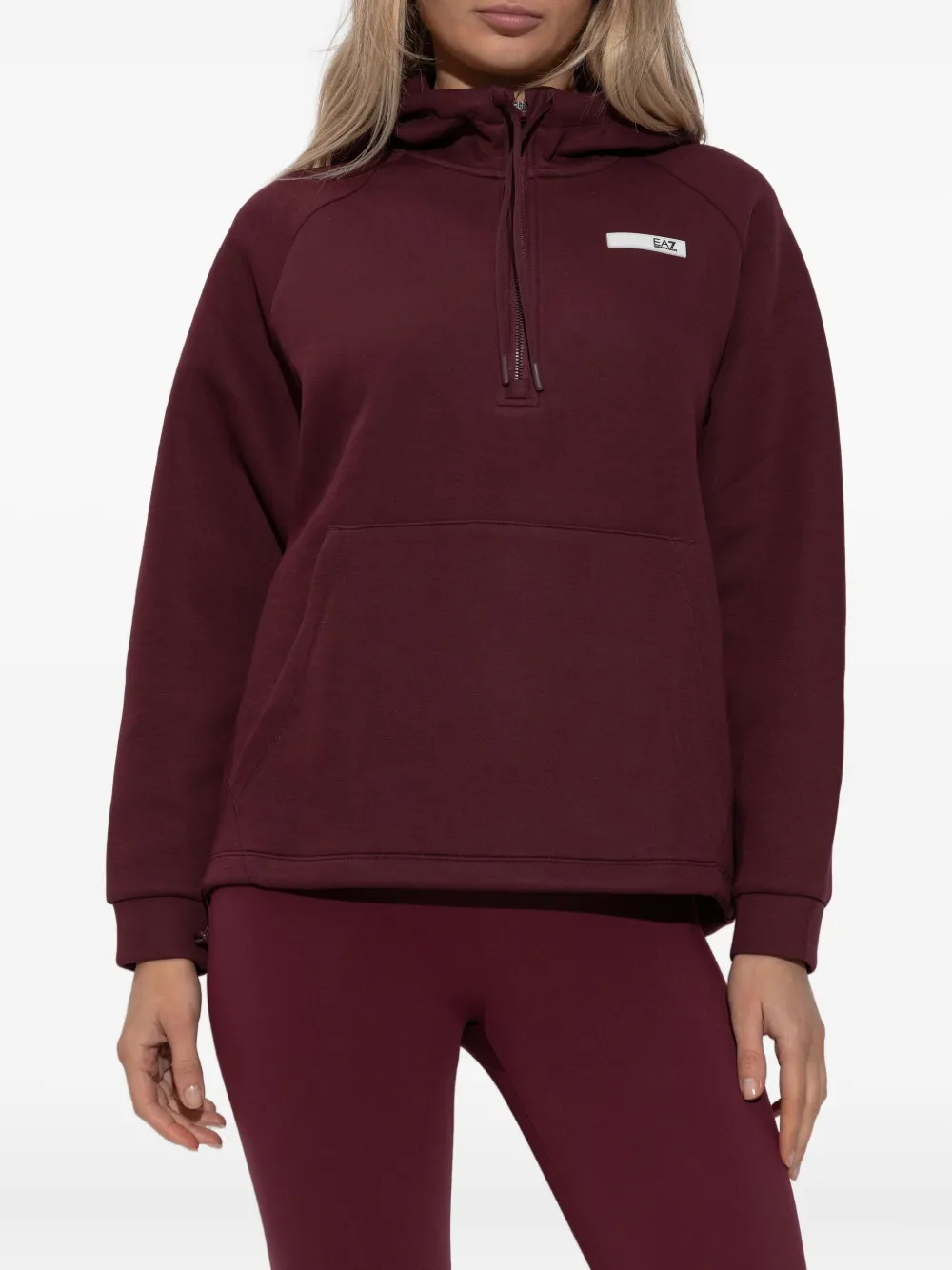 Ea7 Emporio Armani Hoodie met halve rits en lange mouwen Rood