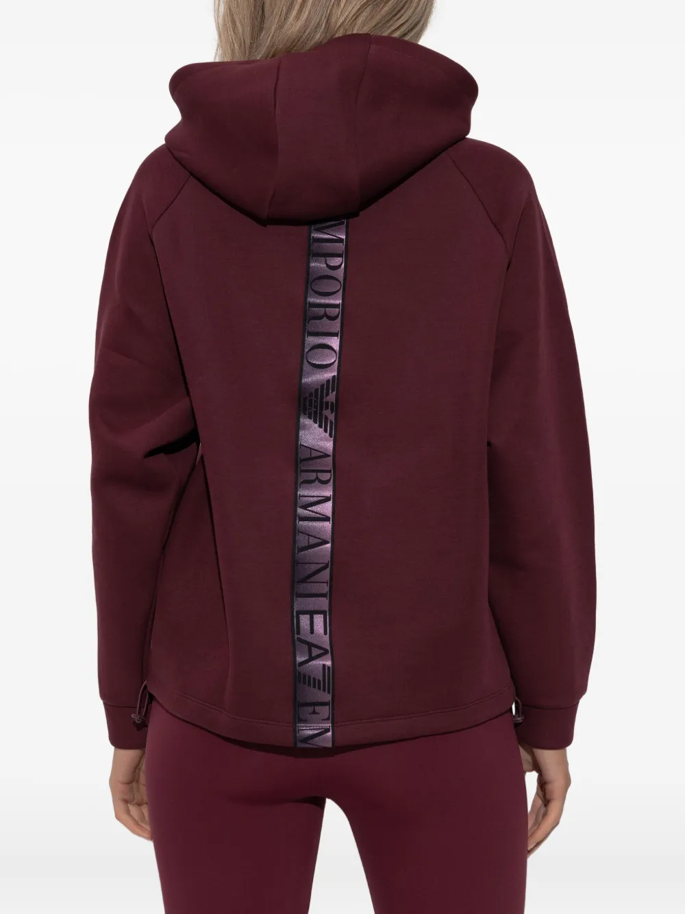 Ea7 Emporio Armani Hoodie met halve rits en lange mouwen Rood