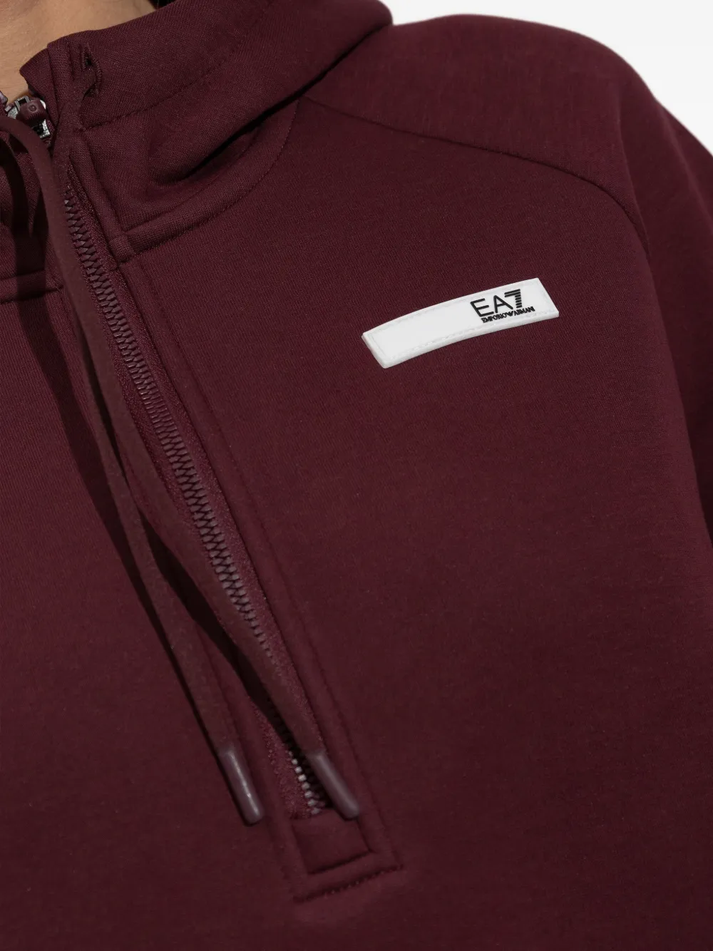 Ea7 Emporio Armani Hoodie met halve rits en lange mouwen Rood