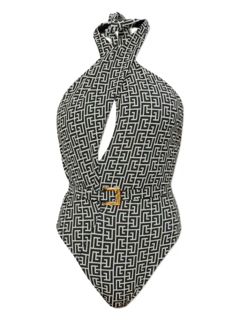 Balmain geometric-pattern swimsuit