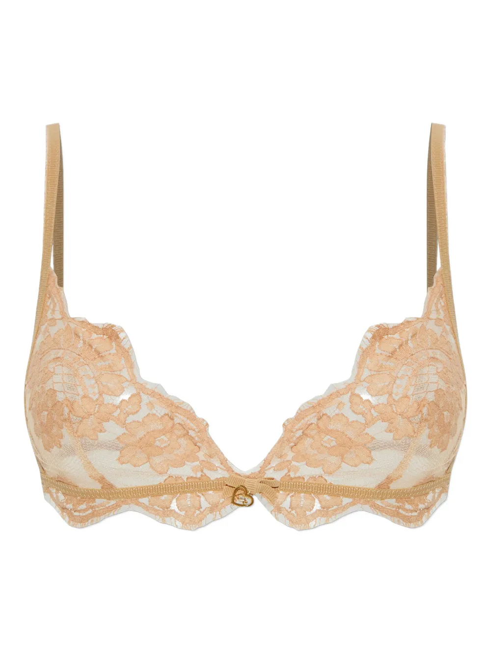 Dsquared2 Floral-lace Bra In Neutral