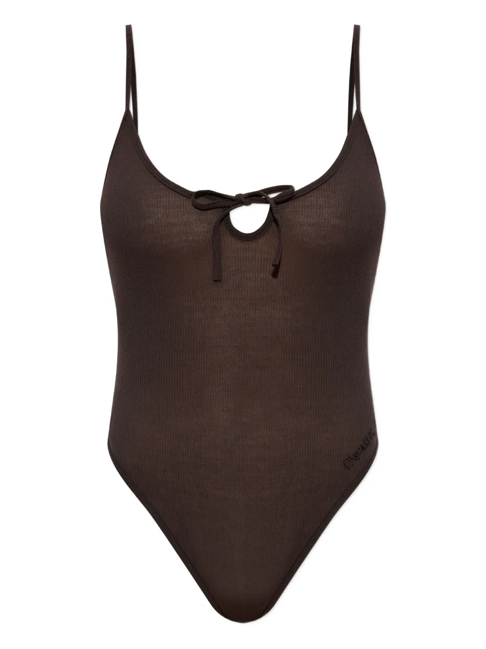 Dsquared2 Bow-detailing Bodysuit In Brown