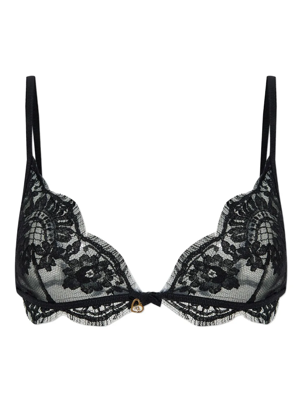 Dsquared2 Floral-lace Bra In Black