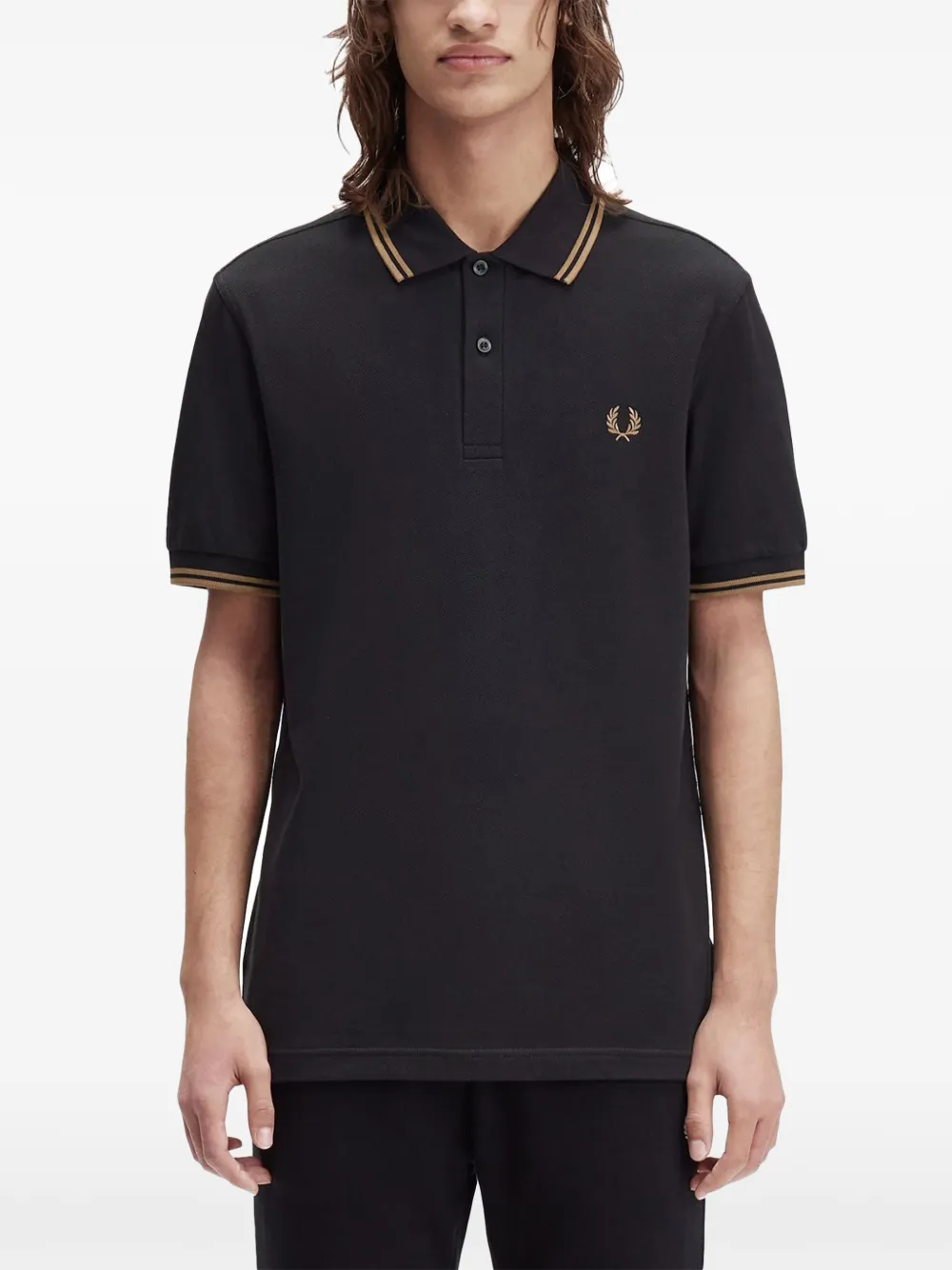 Fred Perry logo-detail polo shirt - Schwarz