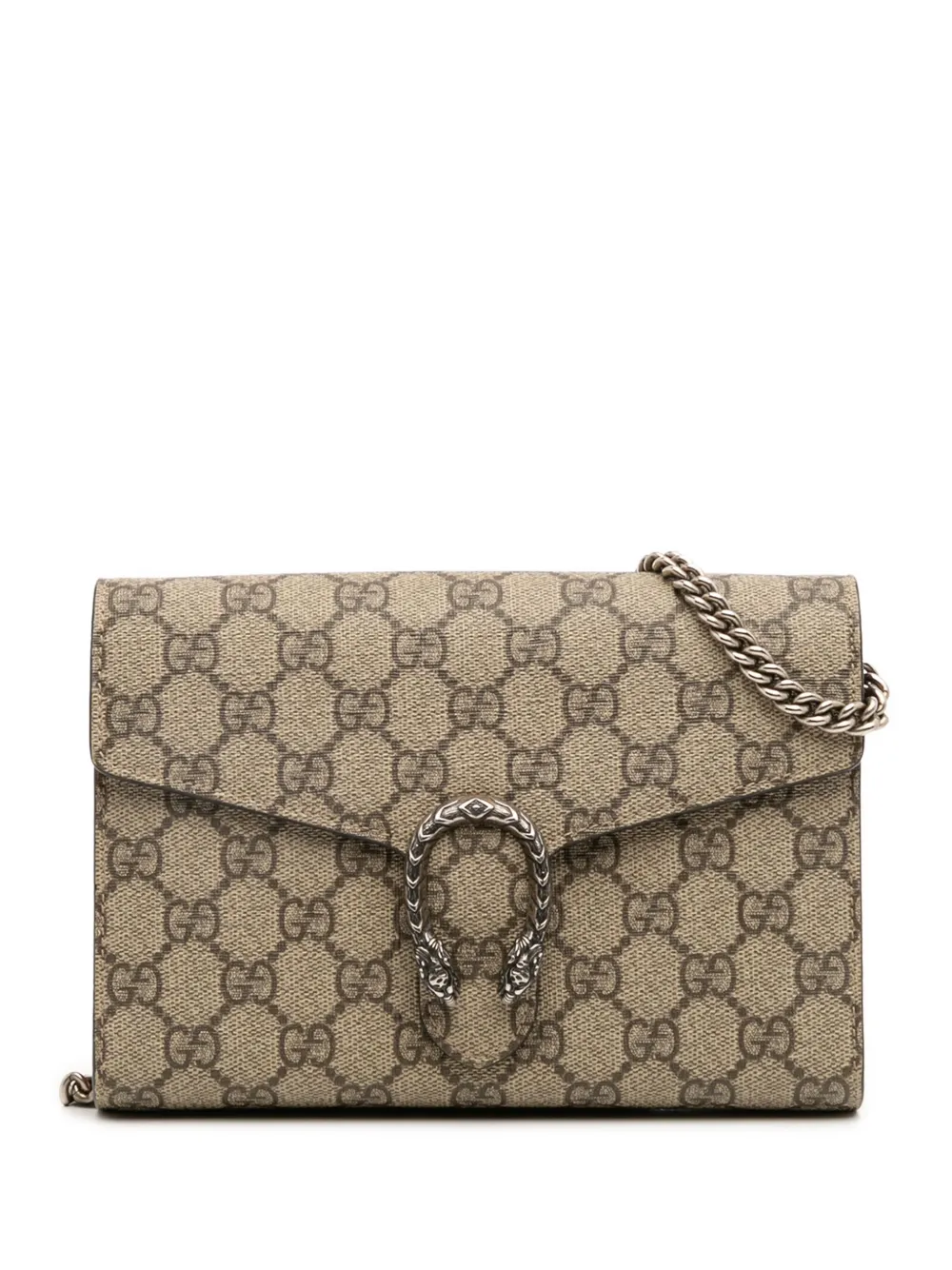 Gucci Pre-Owned 2016-2025 GGスプリーム ディオニュソス チェーンウォレット ショルダーバッグ - ブラウン Gucci Pre-Owned 2016-2025 GGスプリーム ディオニュソス チェーンウォレット ショルダーバッグ - ブラウン