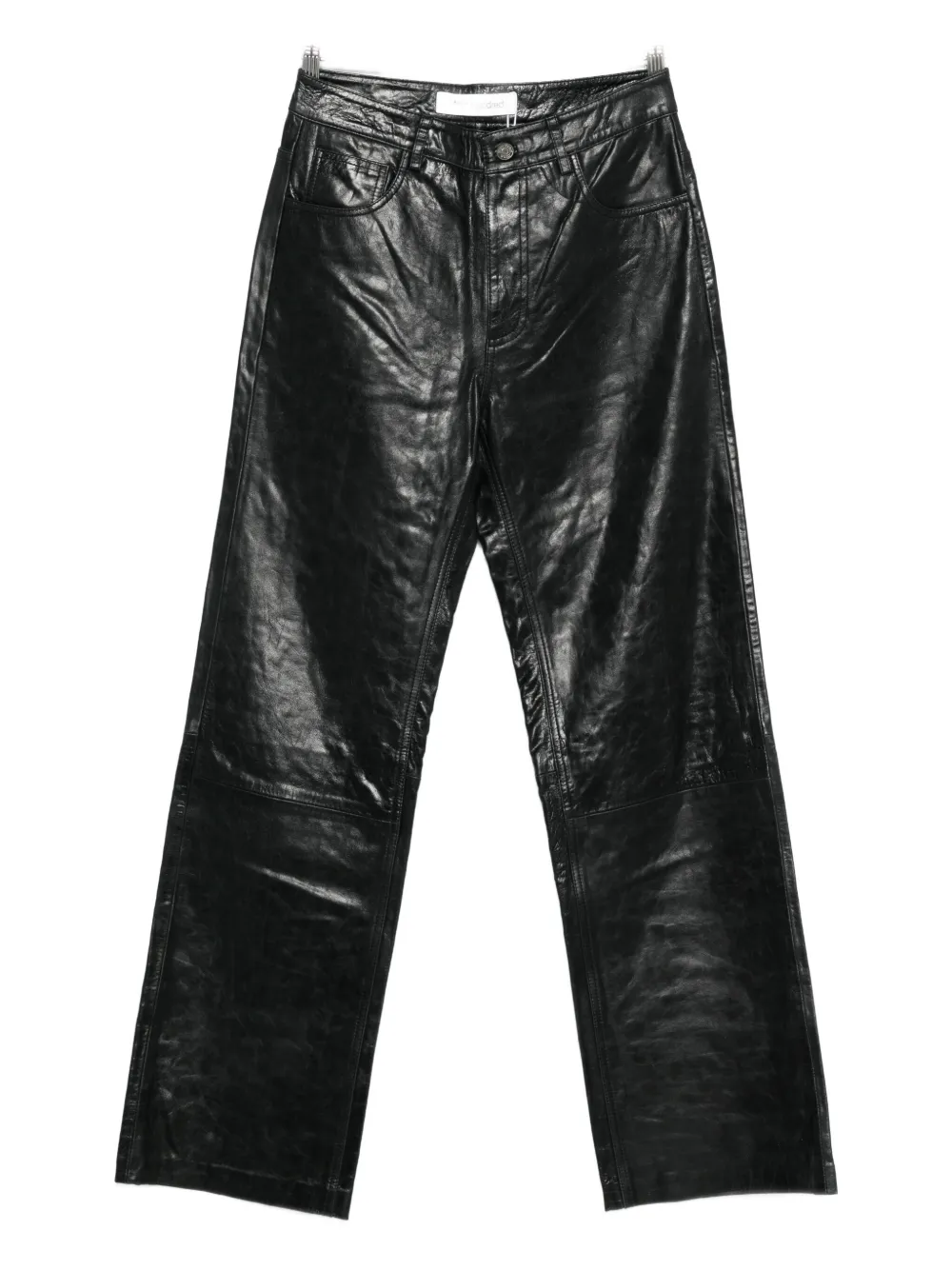 Won Hundred Genoa Leather Trousers In Black