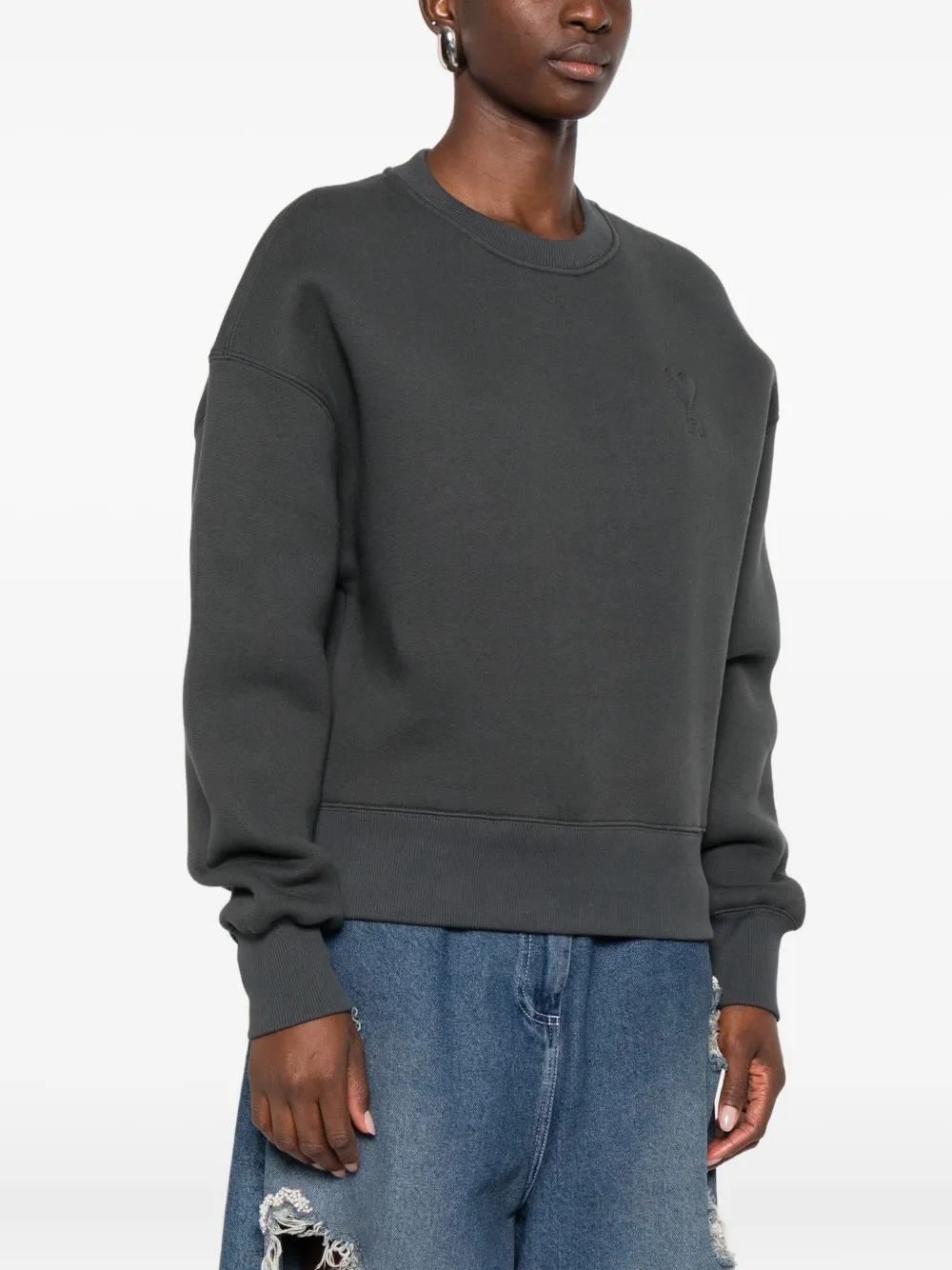 Ami Alexandre Mattiussi Sweatshirt Ami Paris Woman Color Charcoal In Gray