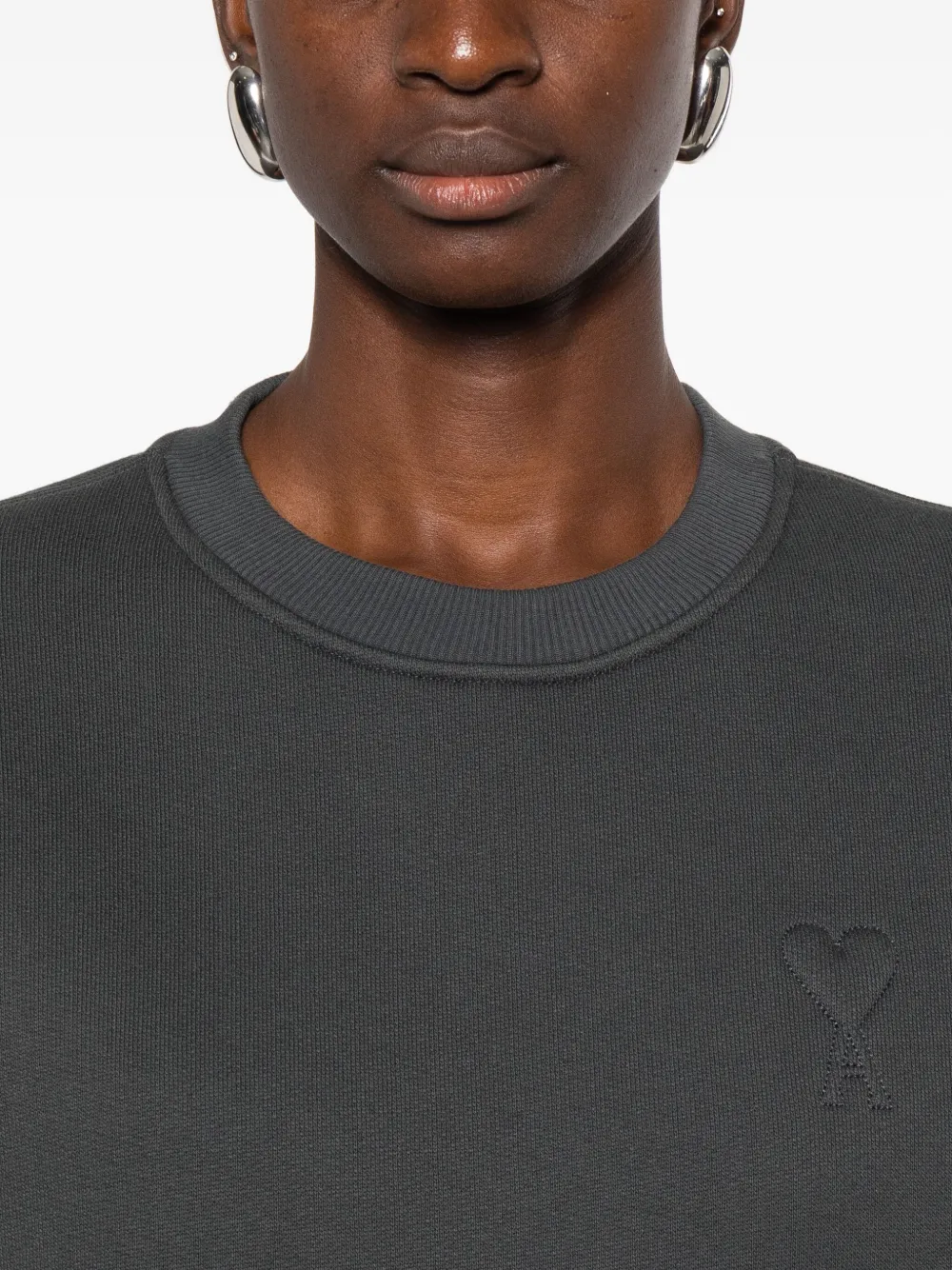 Ami Alexandre Mattiussi Sweatshirt Ami Paris Woman Color Charcoal In Gray
