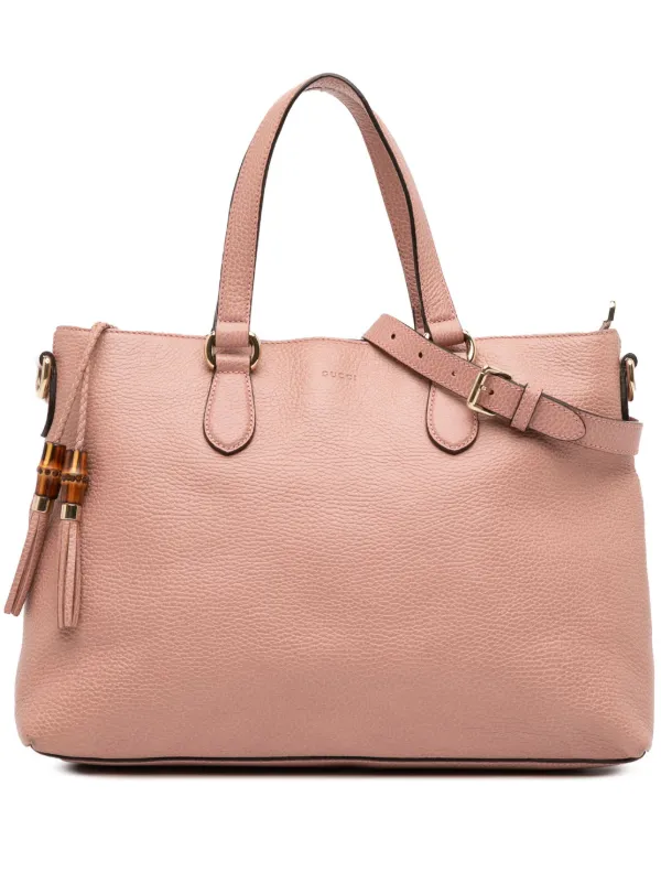 Gucci Pre-Owned 2016-2025 レザー バンブー タッセル サッチェル 