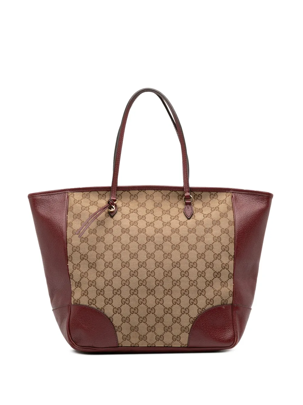 Pre-owned Gucci 2016-2025 Gg Canvas Bree Tote Bag In Brown