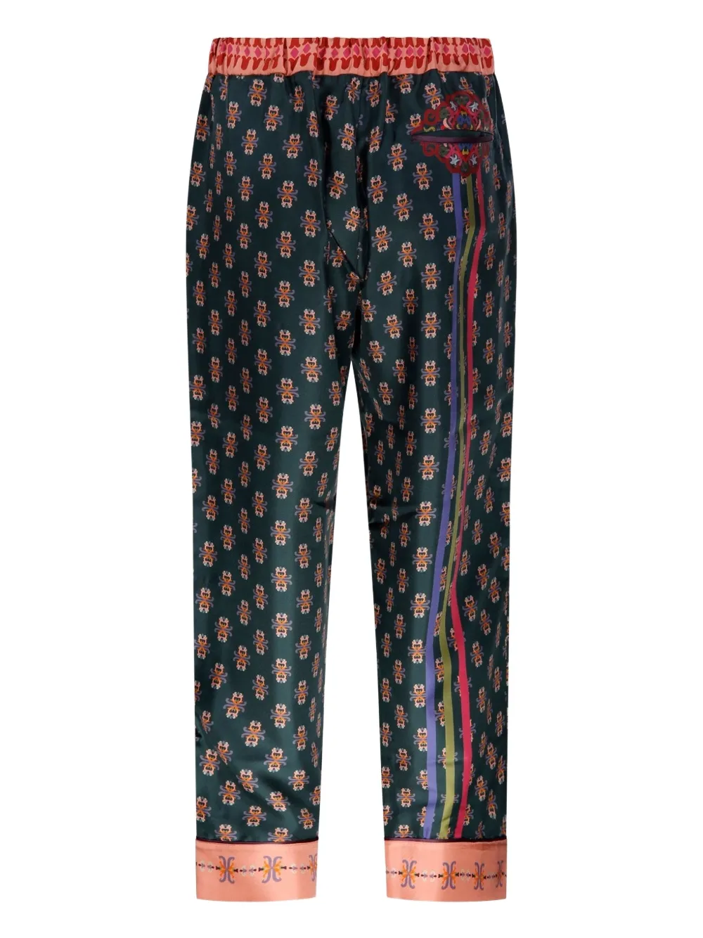 Franco Ferrari Broek met bloemenprint - Zwart