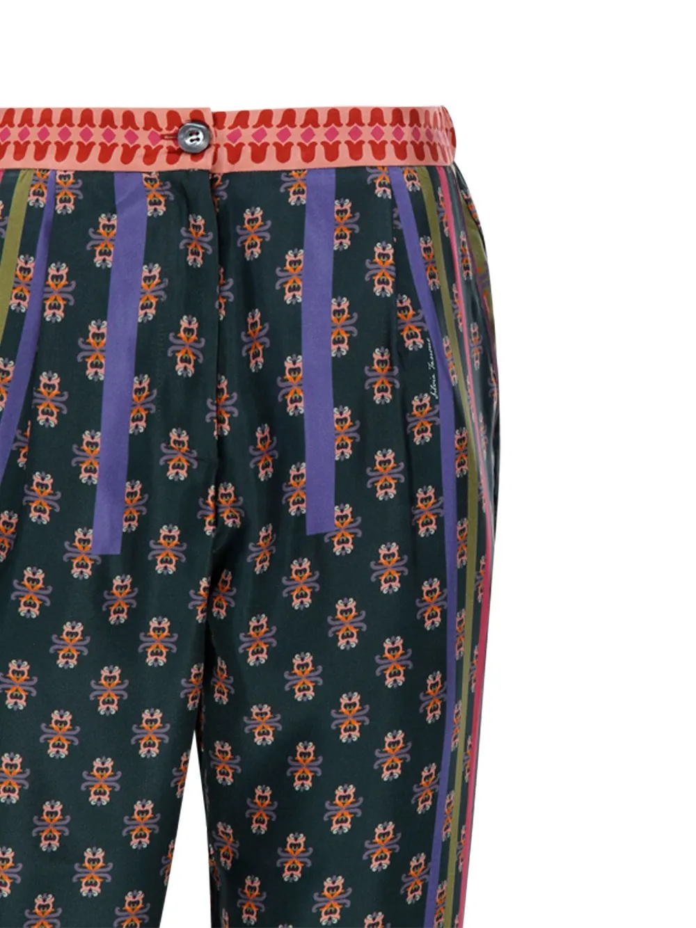 Franco Ferrari Floral-print Trousers In Green