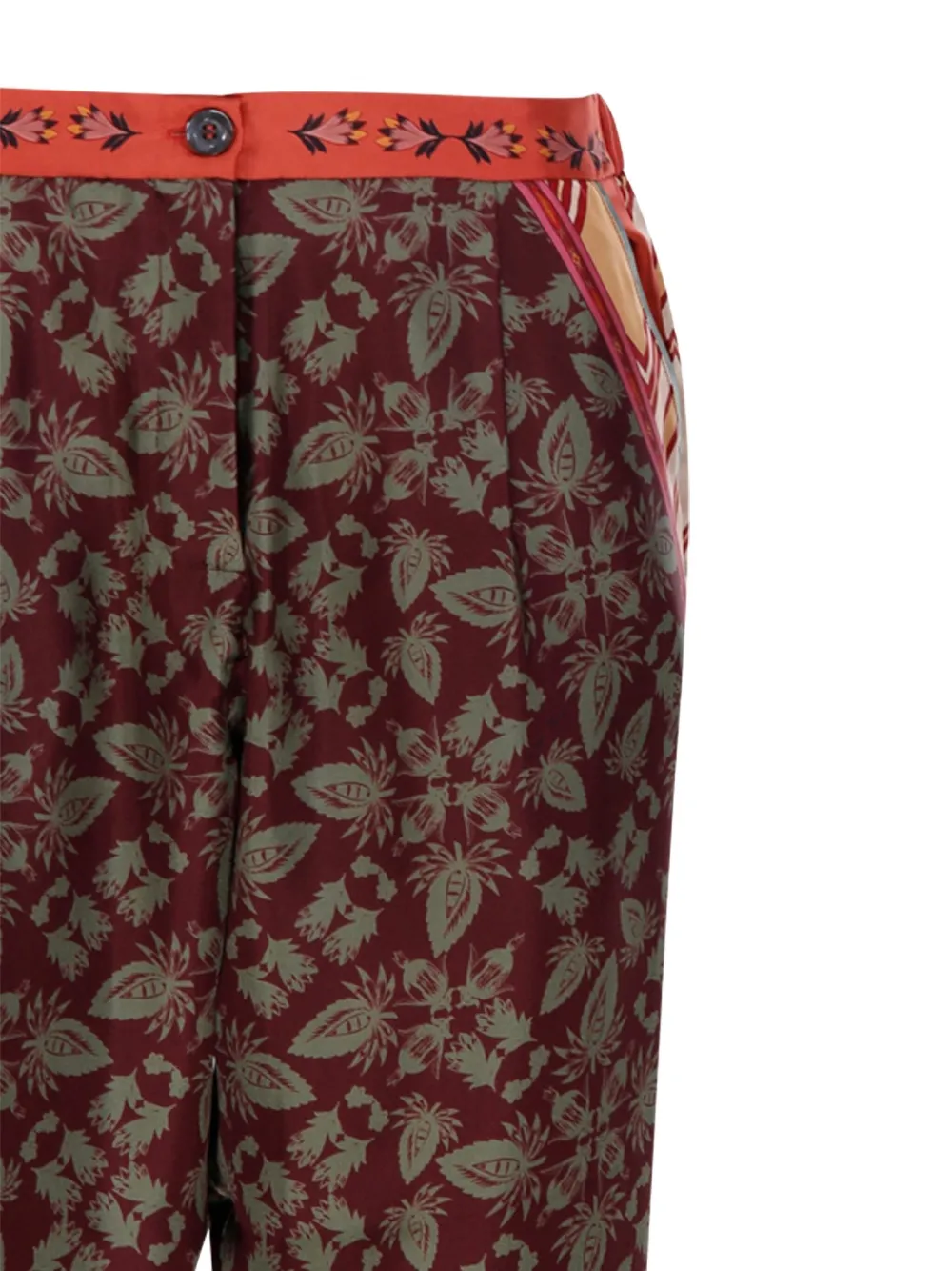 Franco Ferrari Floral-print Side-stripe Trousers In Red