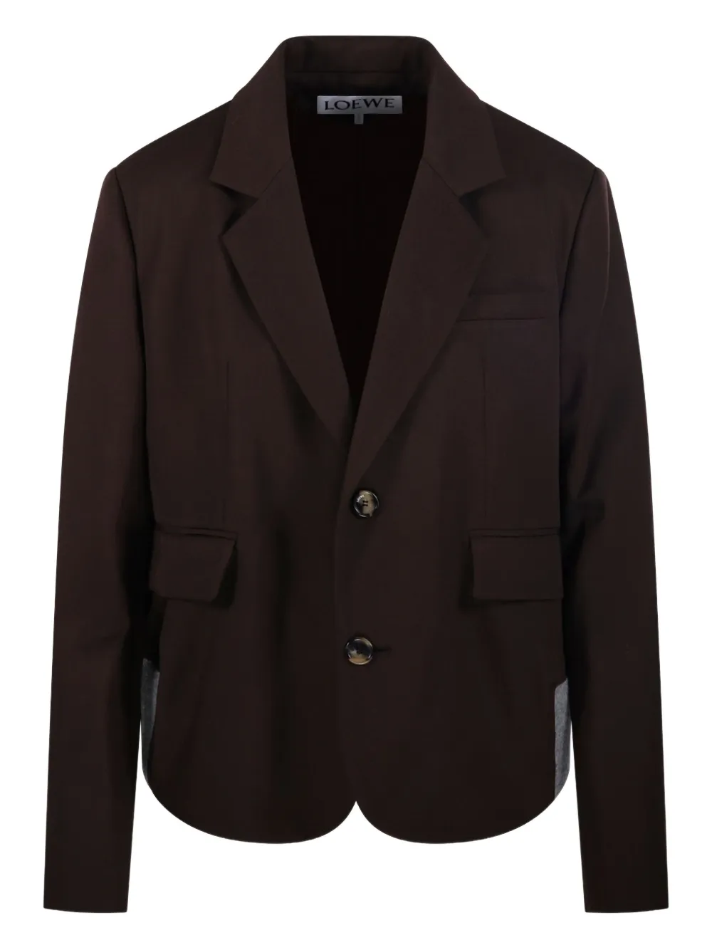 Loewe Button-up Blazer In Brown