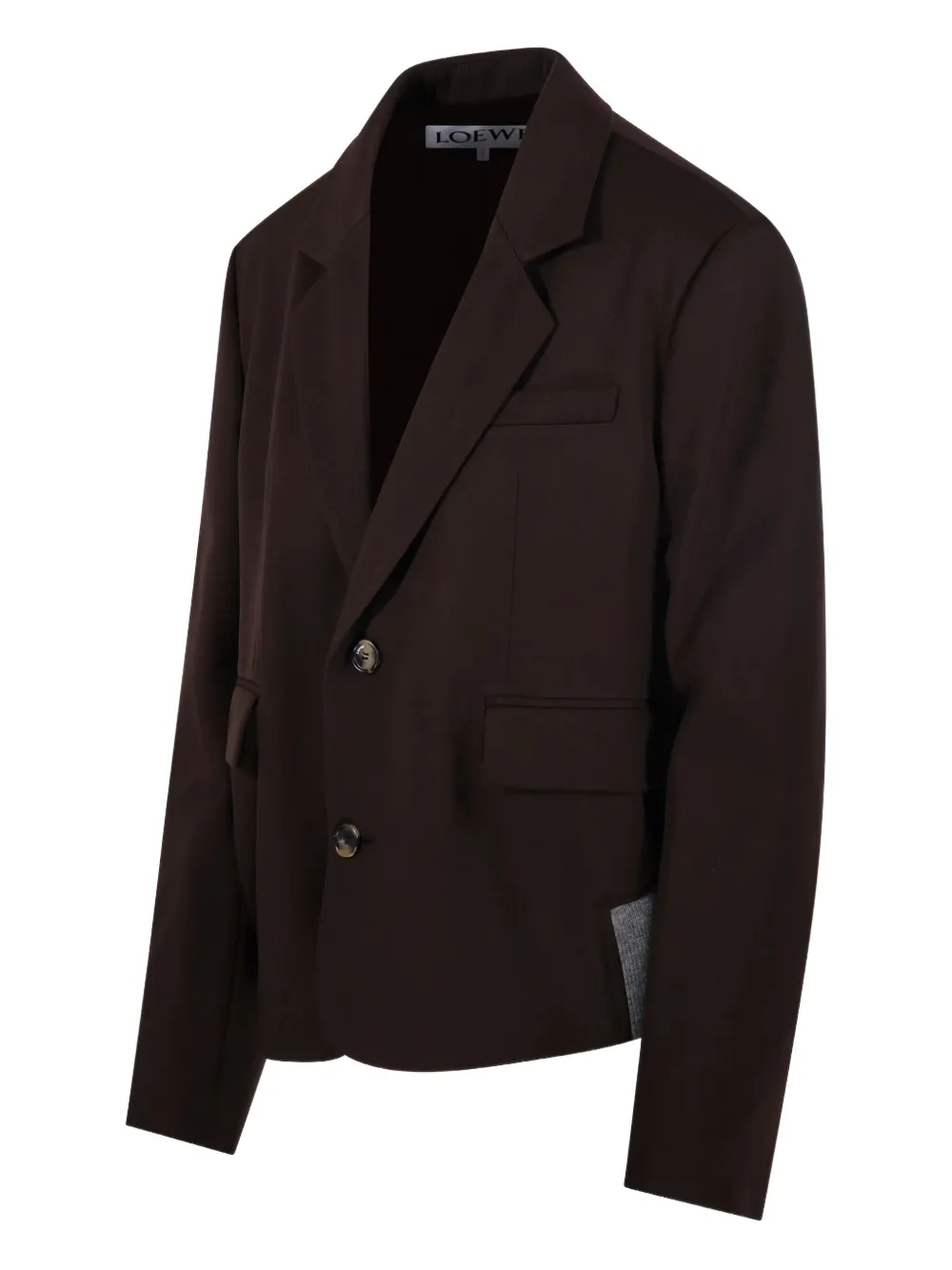 Loewe Button-up Blazer In Brown