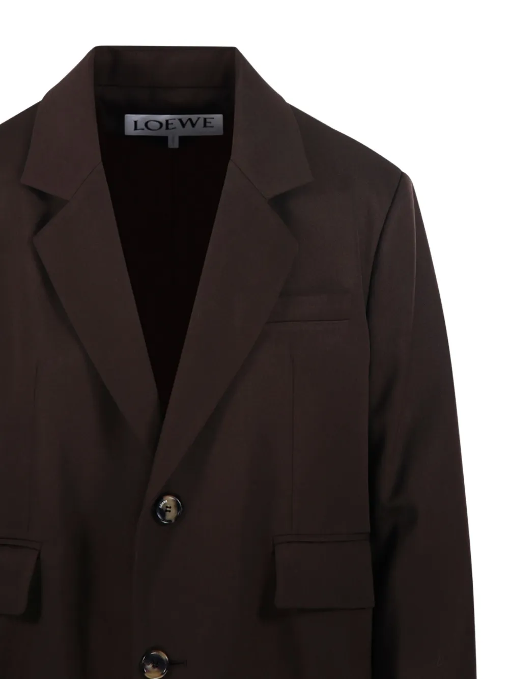 Loewe Button-up Blazer In Brown