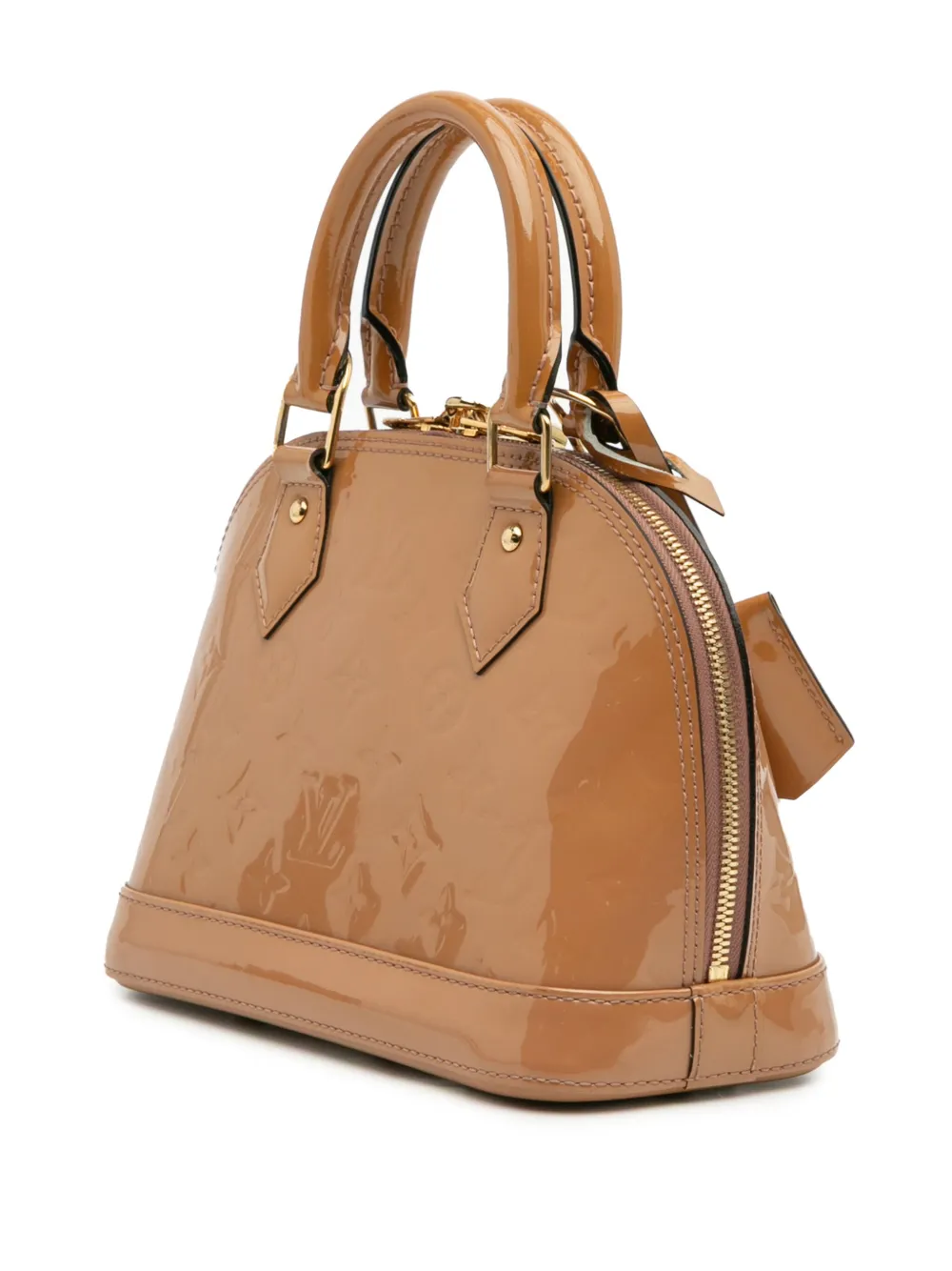 Pre-owned Louis Vuitton 2013 Monogram Vernis Alma Bb Satchel In Brown