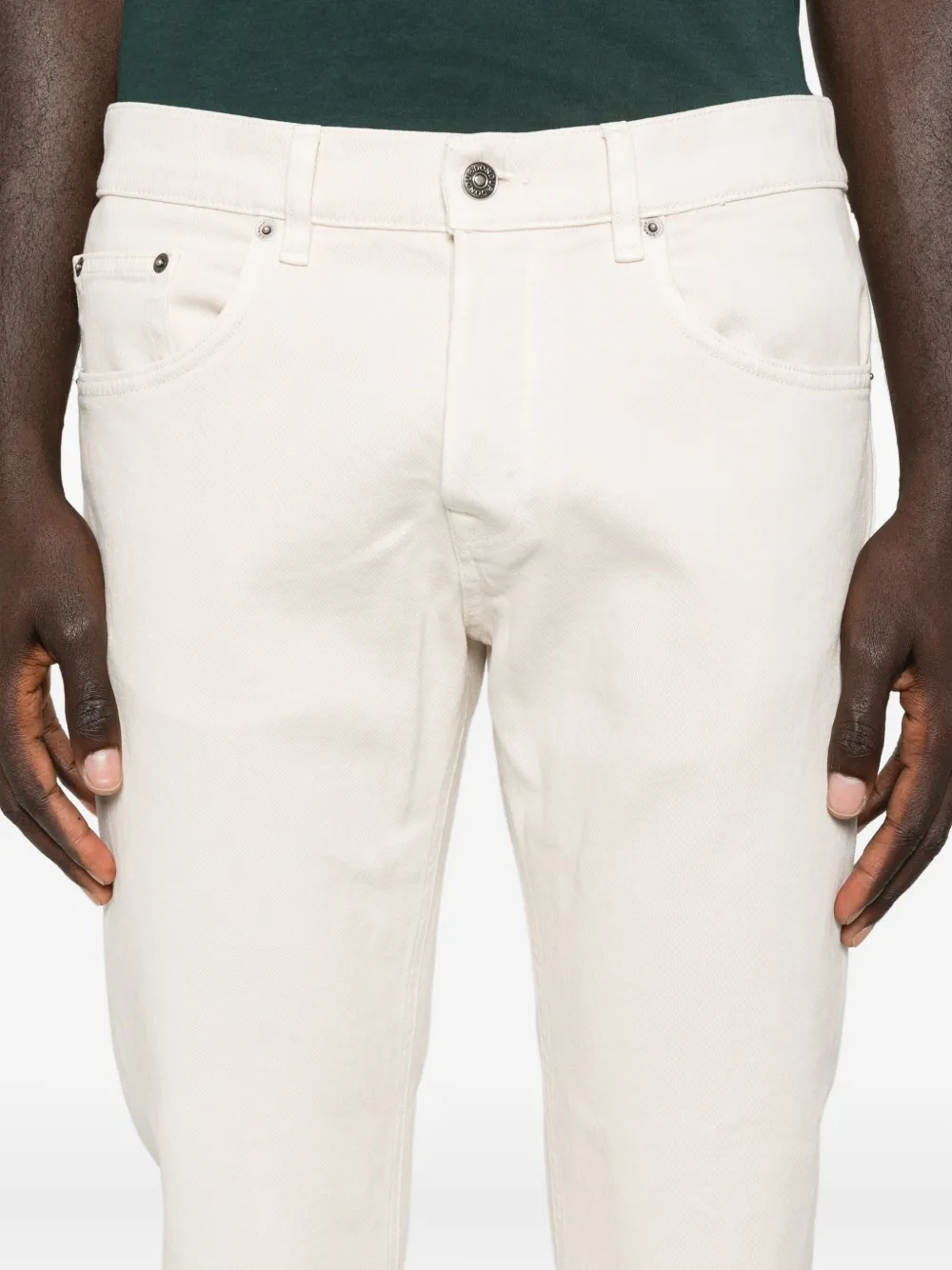 Dondup Classic Straight-leg Beige Jeans With In White