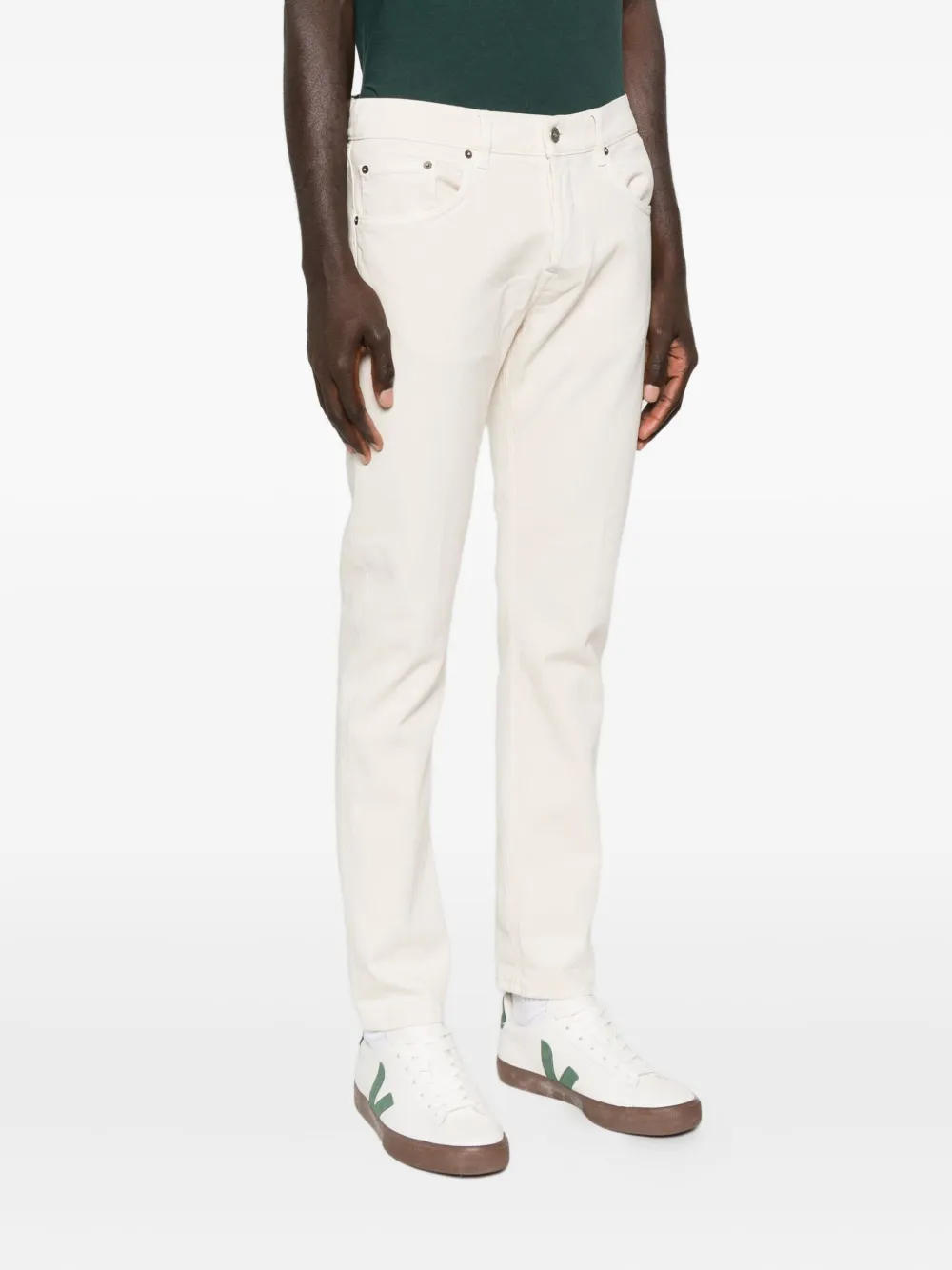 Dondup Classic Straight-leg Beige Jeans With In White