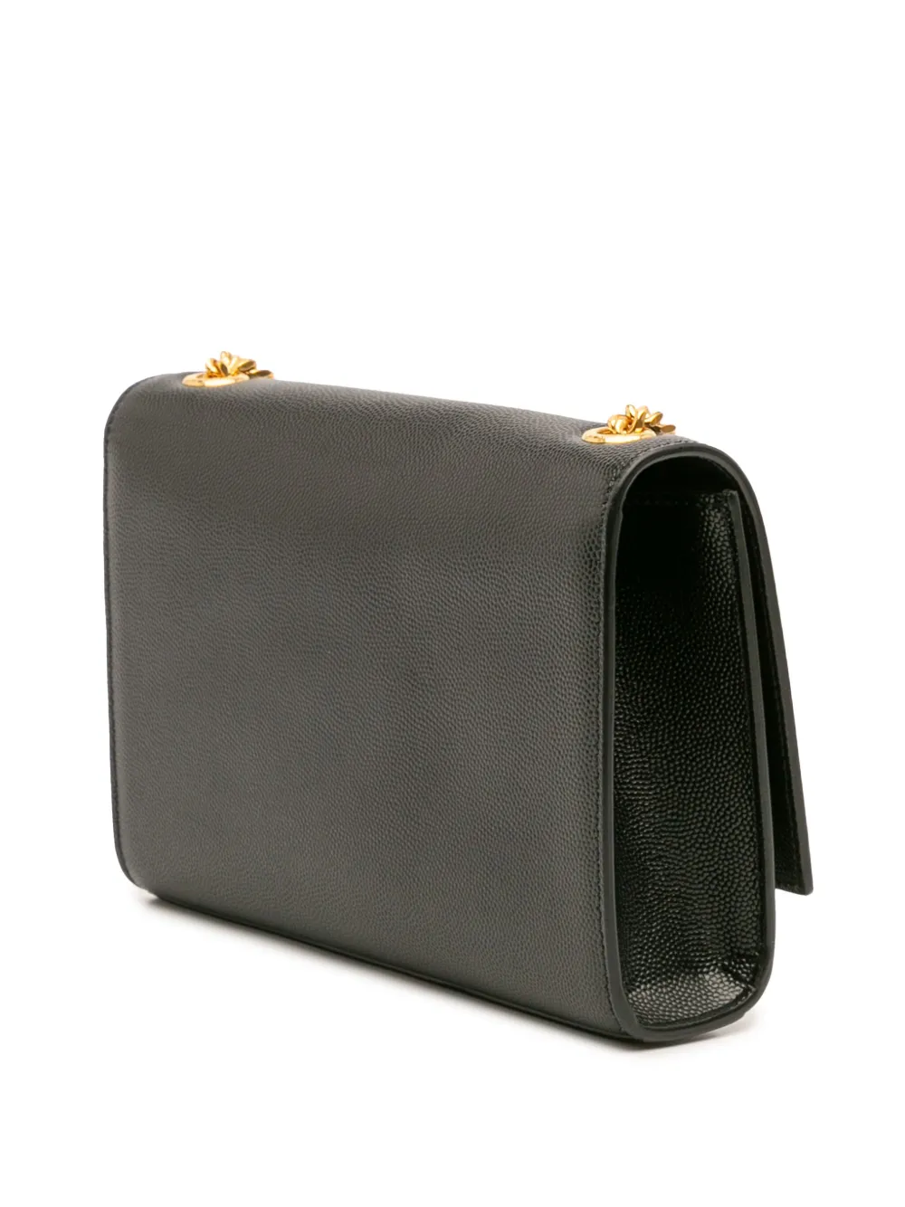Pre-owned Saint Laurent 2021 Small Grain De Poudre Monogram Kate Crossbody Bag In Black