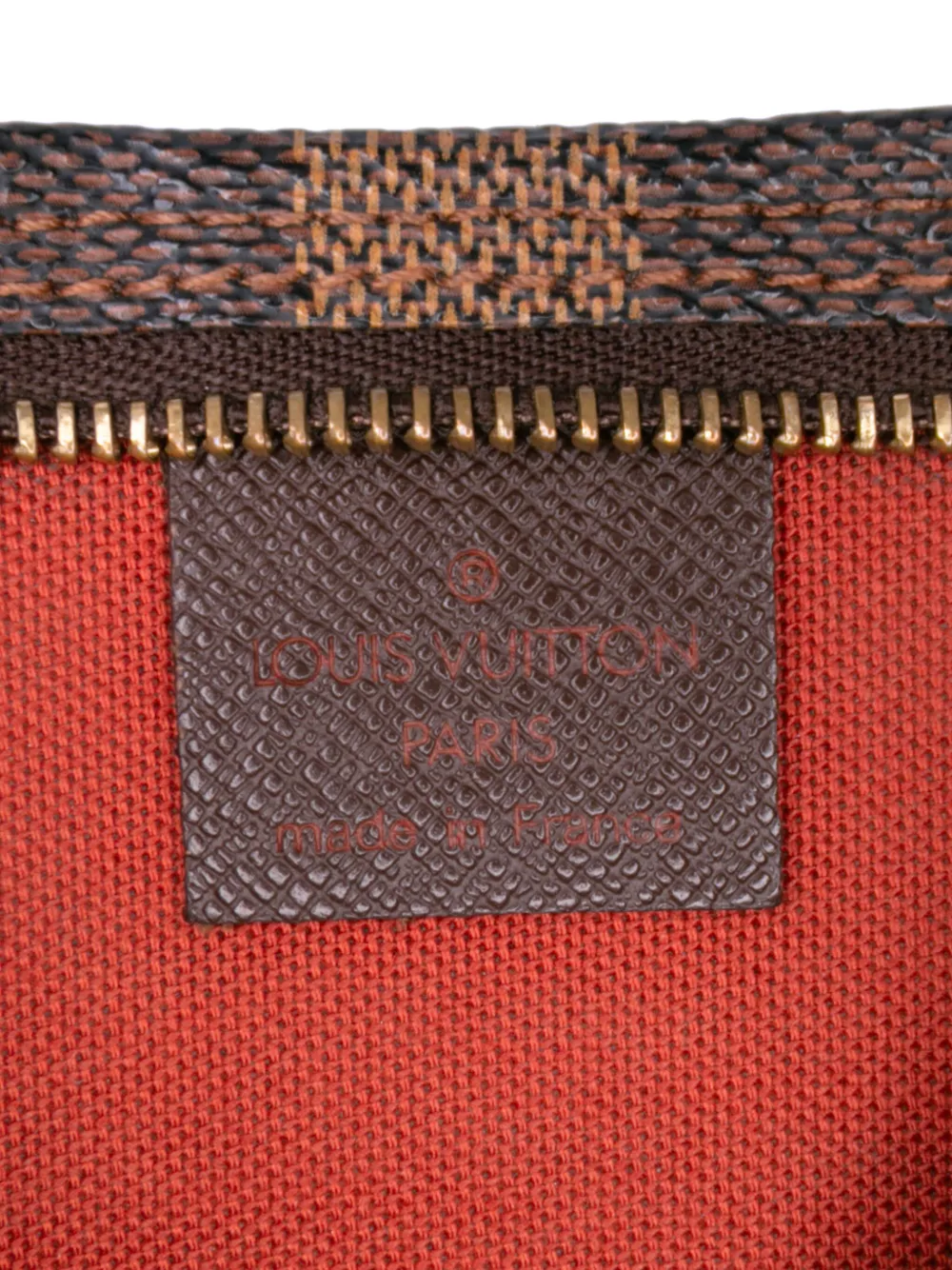 Pre-owned Louis Vuitton 2002 Damier Ebene Trousse Pochette Handbag In Brown