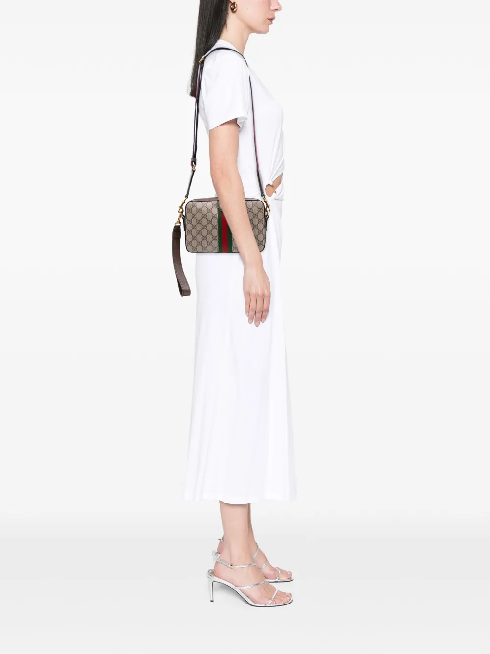 Gucci Pre-Owned 2016-2025 Small GG Supreme Web Ophidia crossbody bag | Pre-Owned | Image 2
