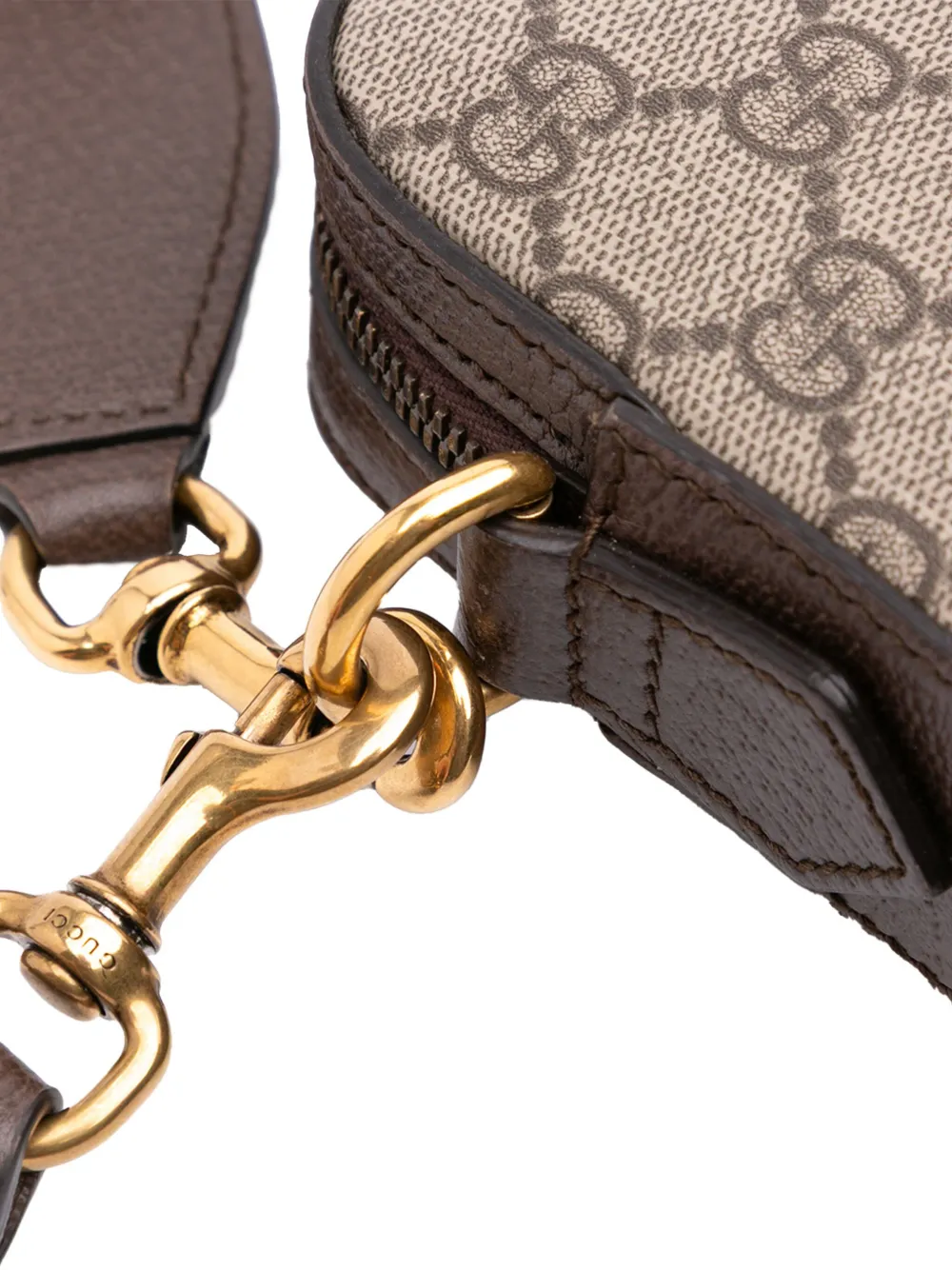 Pre-owned Gucci 2016-2025 Small Gg Supreme Web Ophidia Crossbody Bag In Brown
