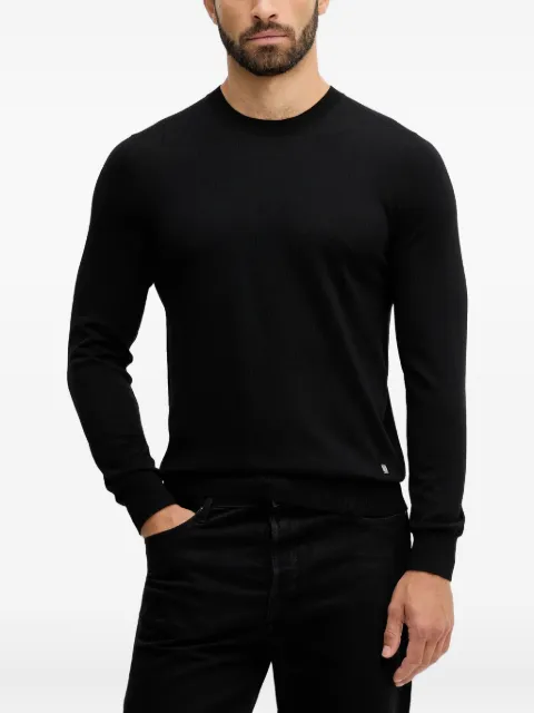 LIU JO crew-neck logo-plaque sweater