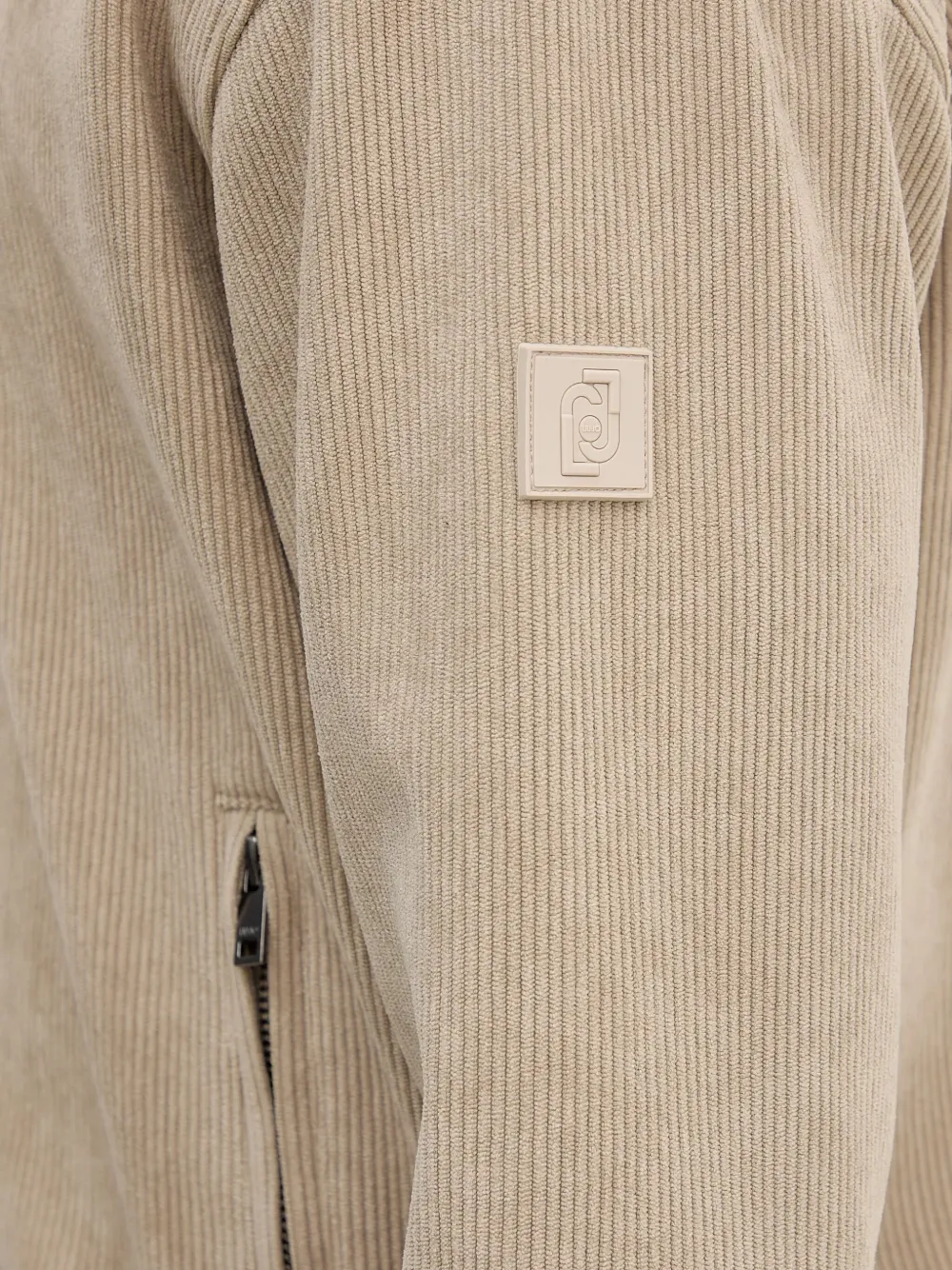Liu •jo Corduroy-texture Zip-up Jacket In Neutral