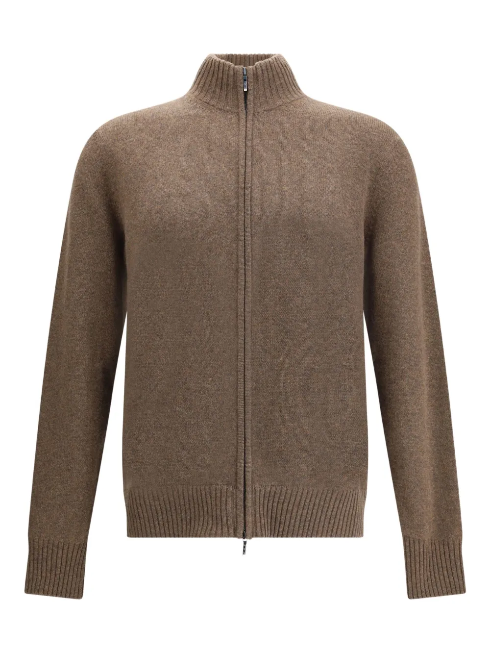 Loro Piana ハイネック ジップ カーディガン - ブラウン Loro Piana ハイネック ジップ カーディガン - ブラウン