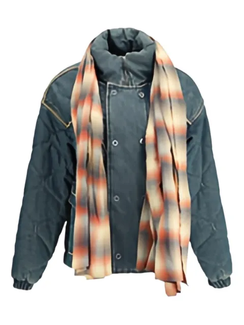 MARBELL scarf-detail denim jacket