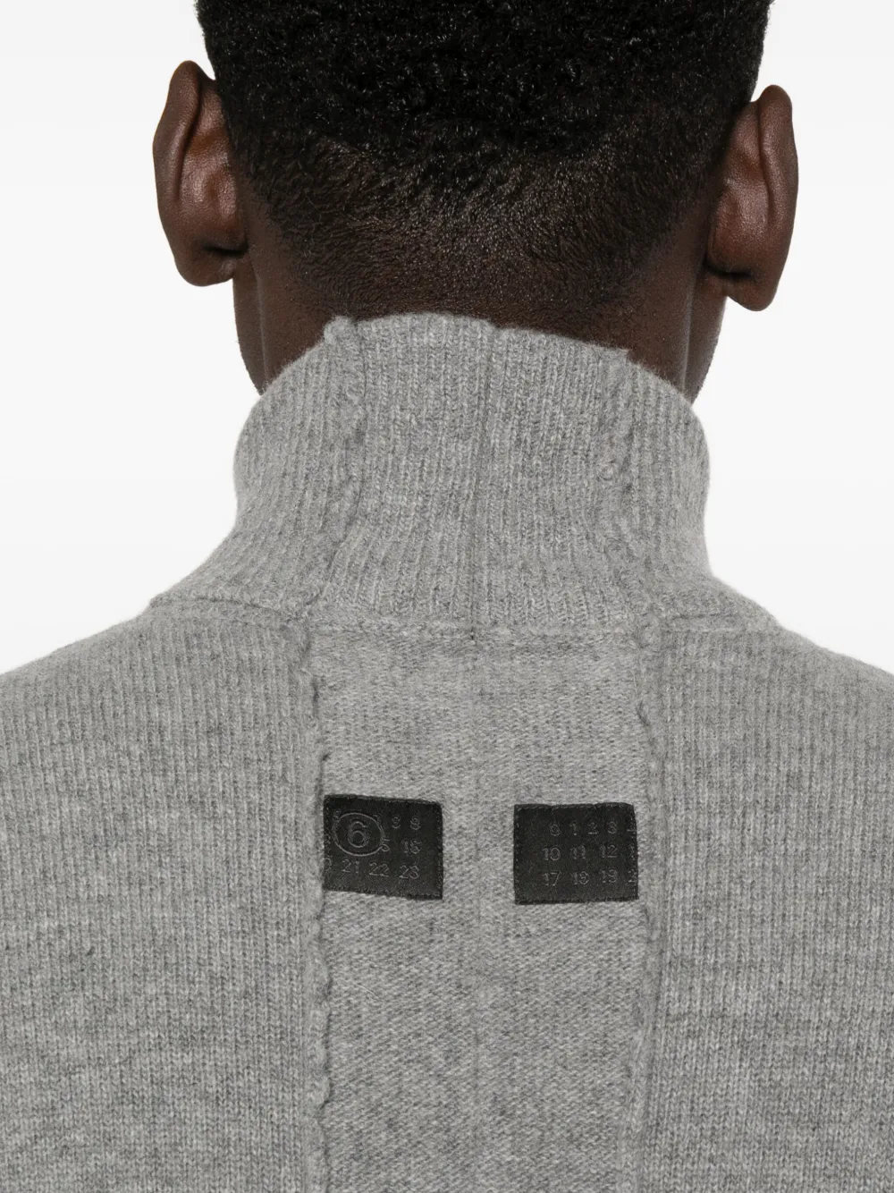 Mm6 Maison Margiela Roll-neck Sweater In Gray